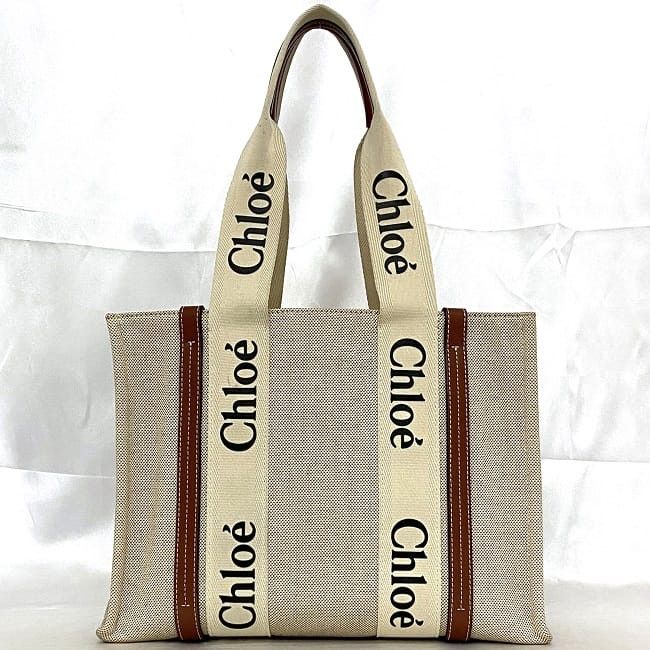Chloe CHLOE Tote Bag Neutrals Cotton Size ONE SIZE - 3 Thumbnail