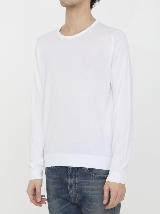 John Smedley JOHN SMEDLEY Men Sweater HATFIELD WHITE Size US XL / EU 56 / 4 - 2 Thumbnail