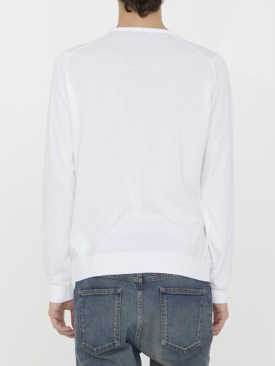 John Smedley JOHN SMEDLEY Men Sweater HATFIELD WHITE Size US XL / EU 56 / 4 - 4 Thumbnail