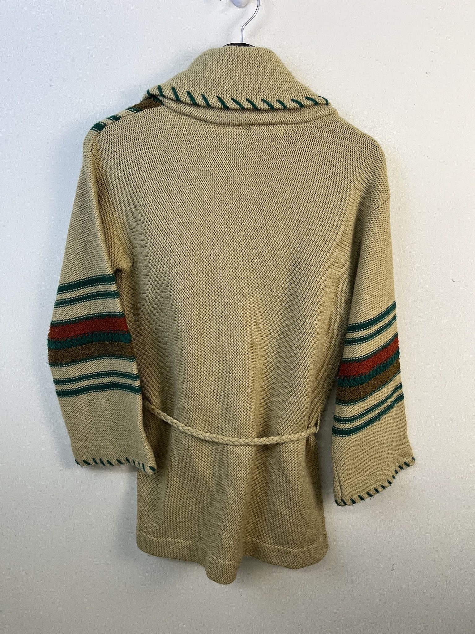 Other Vintage Knit Sweater 1990s Thick Knit Trissi Belted Open Knit Cardigan Size S Size US S / EU 44-46 / 1 - 4 Thumbnail
