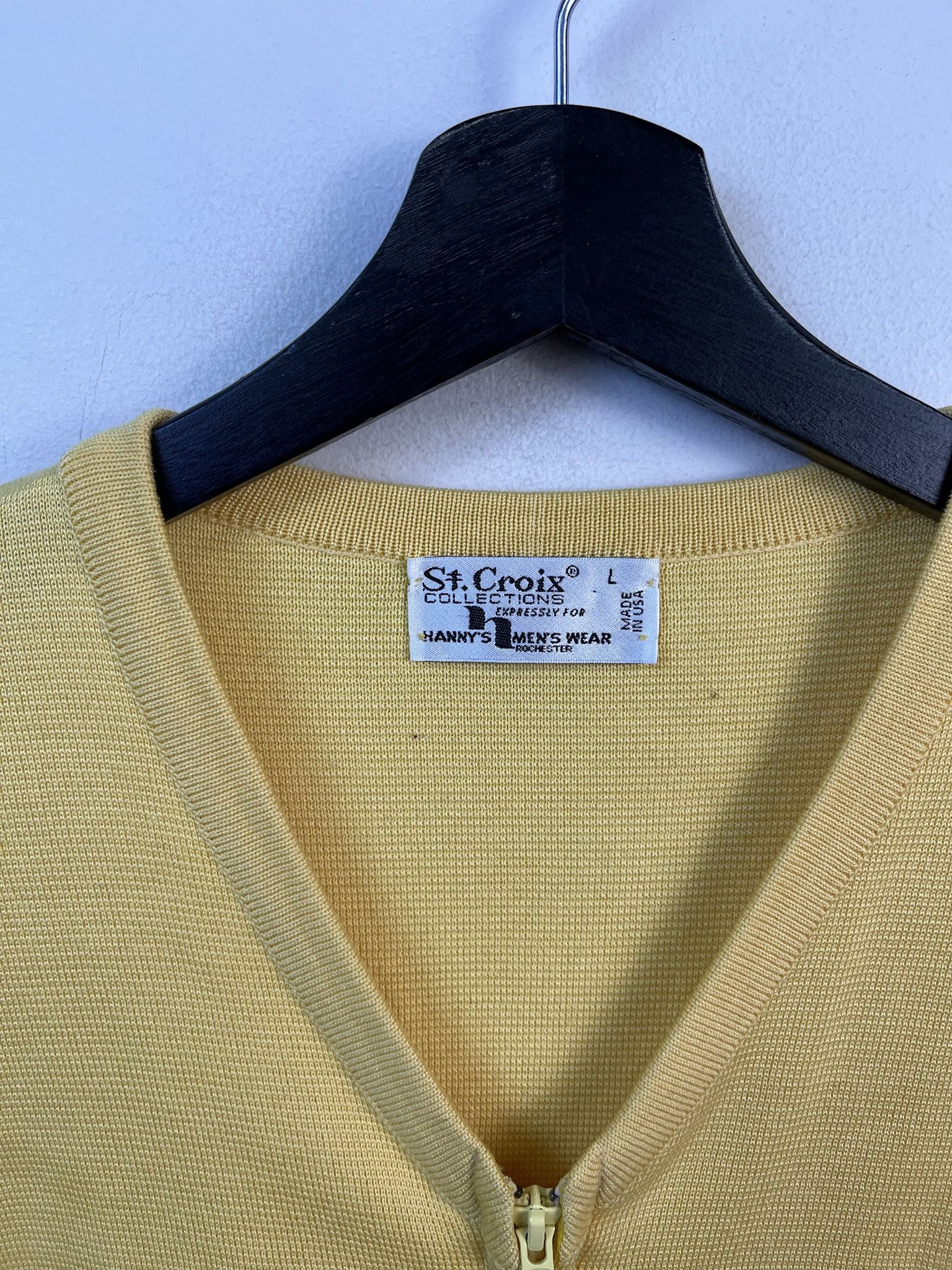 Other Vintage Knit Sweater 1990s Thick Knit Zip Up Yellow Sweaeter Vest SIze L Size US L / EU 52-54 / 3 - 2 Thumbnail
