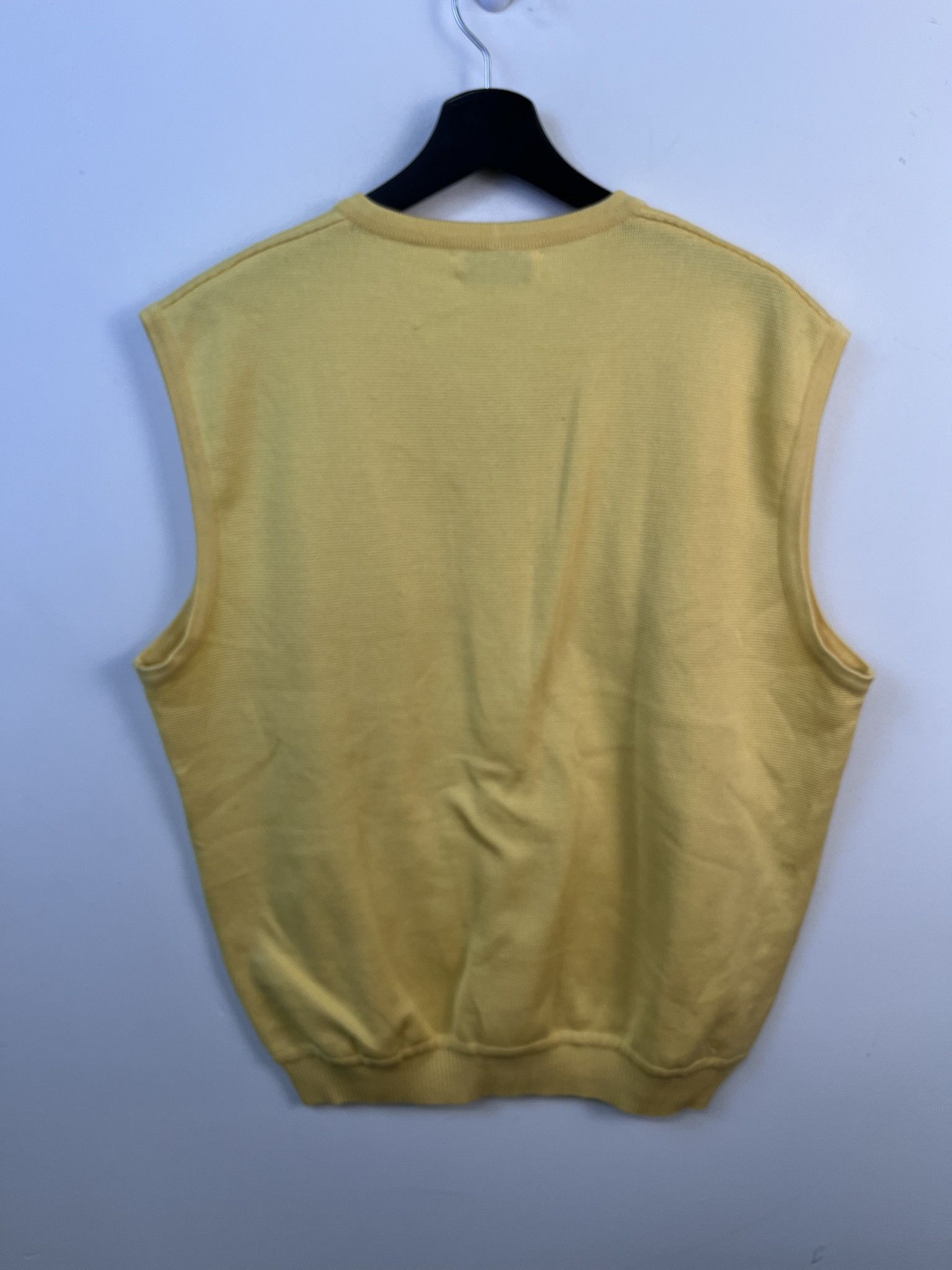 Other Vintage Knit Sweater 1990s Thick Knit Zip Up Yellow Sweaeter Vest SIze L Size US L / EU 52-54 / 3 - 3 Thumbnail