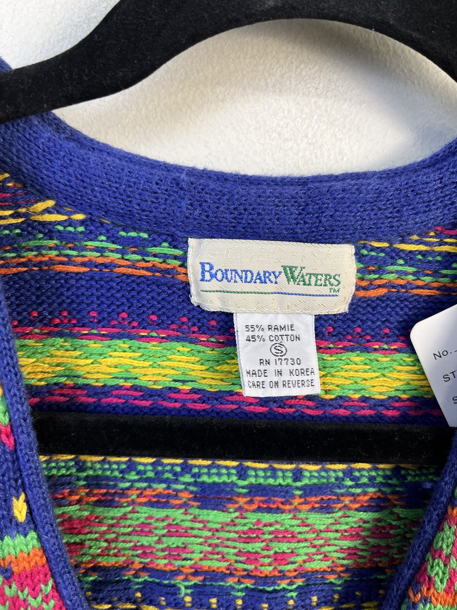 Vintage Vintage Knit Sweater 1990s Thick Knit Boundary Waters Rainbow Stripe Knit Cardigan Size S Size US S / EU 44-46 / 1 - 2 Thumbnail
