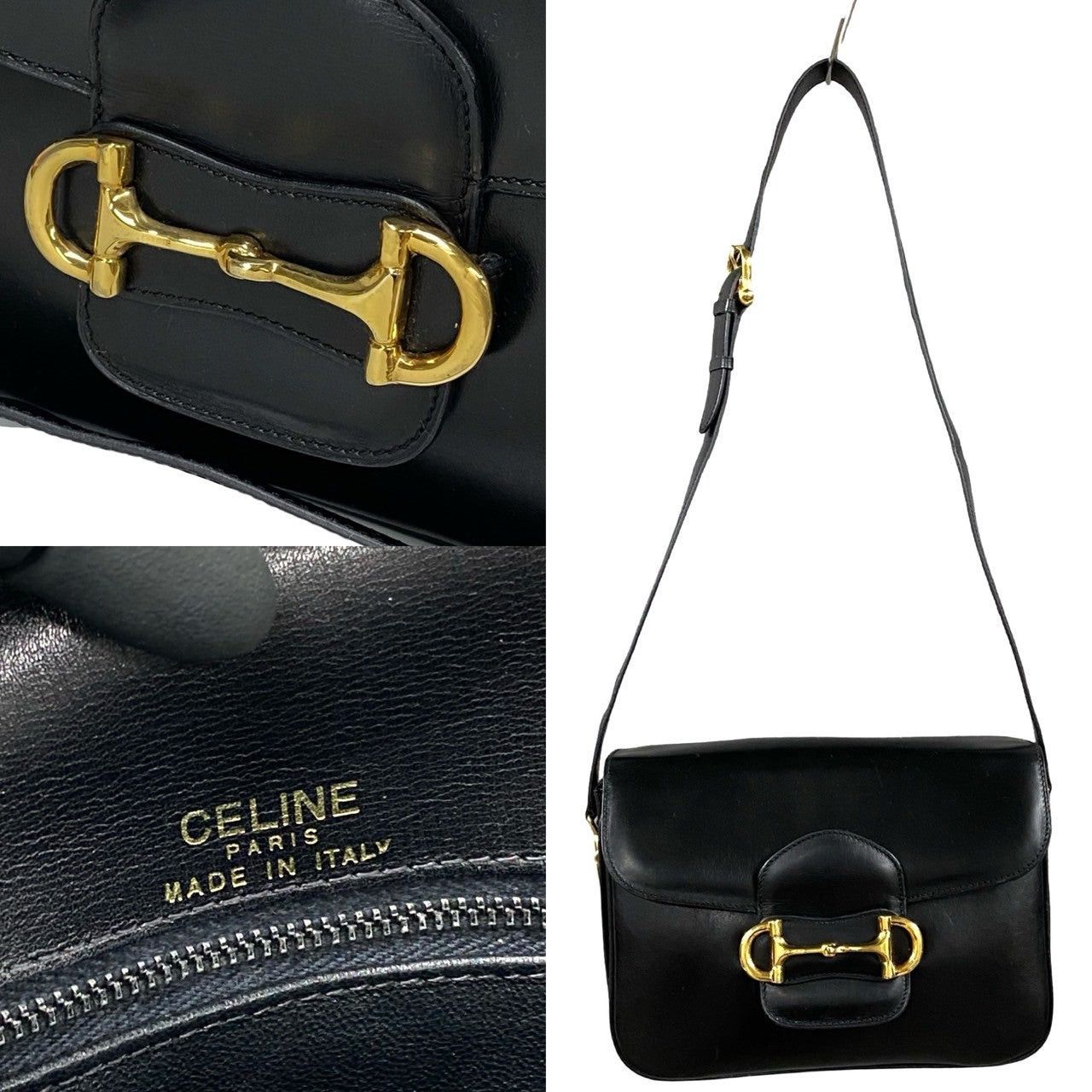Celine Celine Shoulder Bag Black Leather Size ONE SIZE - 3 Thumbnail