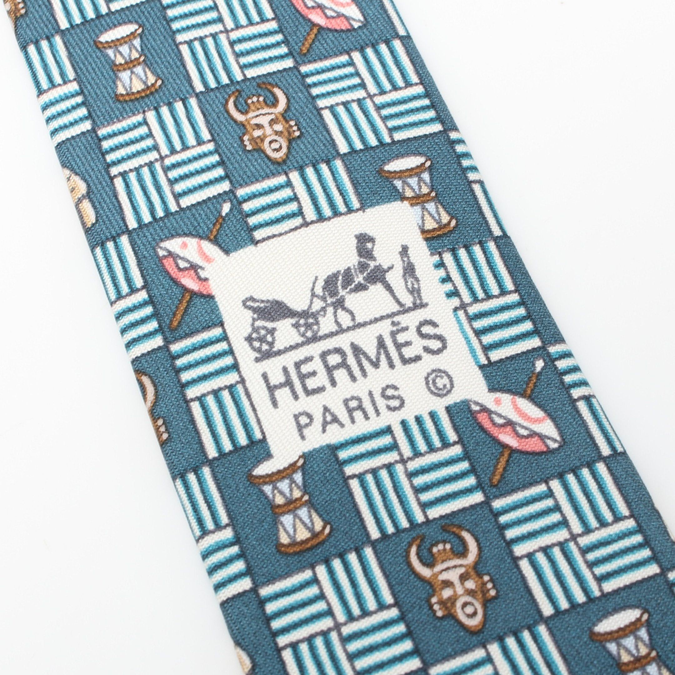 Hermes Hermes Scarf Silk Blue Green Multicolor Size ONE SIZE - 4 Thumbnail