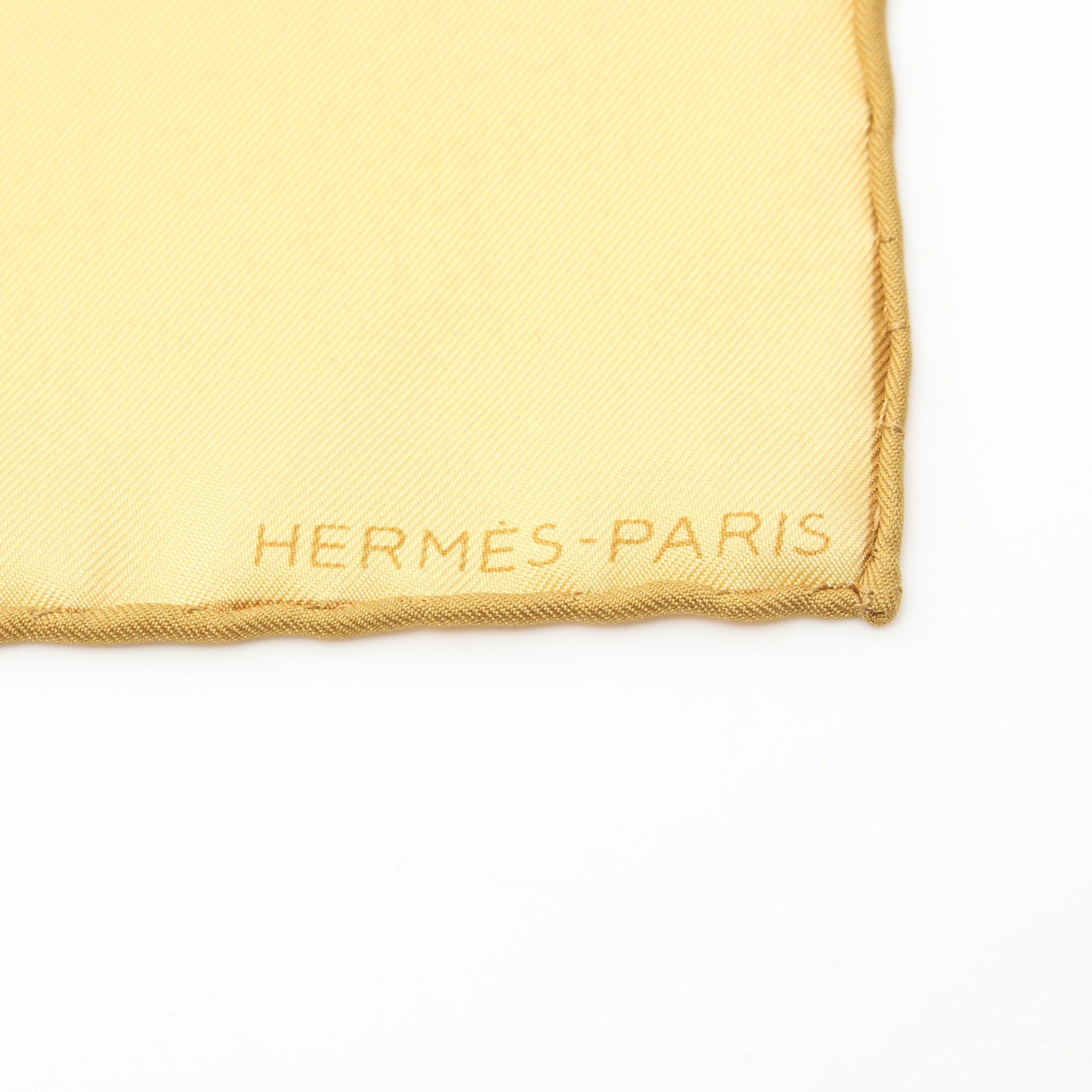 Hermes Hermes Petit Carres 40 Handkerchief Scarf Silk Yellow Size ONE SIZE - 2 Thumbnail