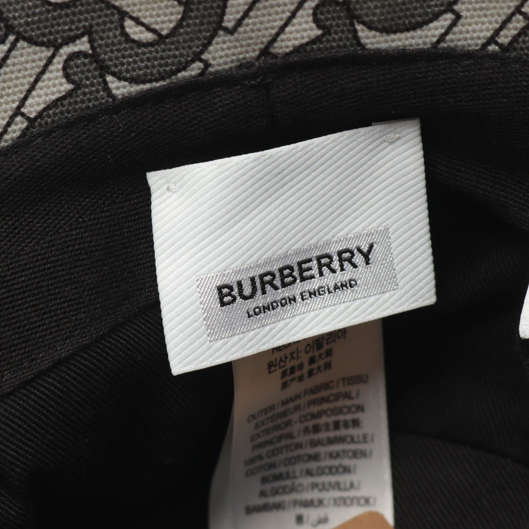 Burberry Burberry Tb Monogram Hat Canvas Gray Size ONE SIZE - 4 Thumbnail