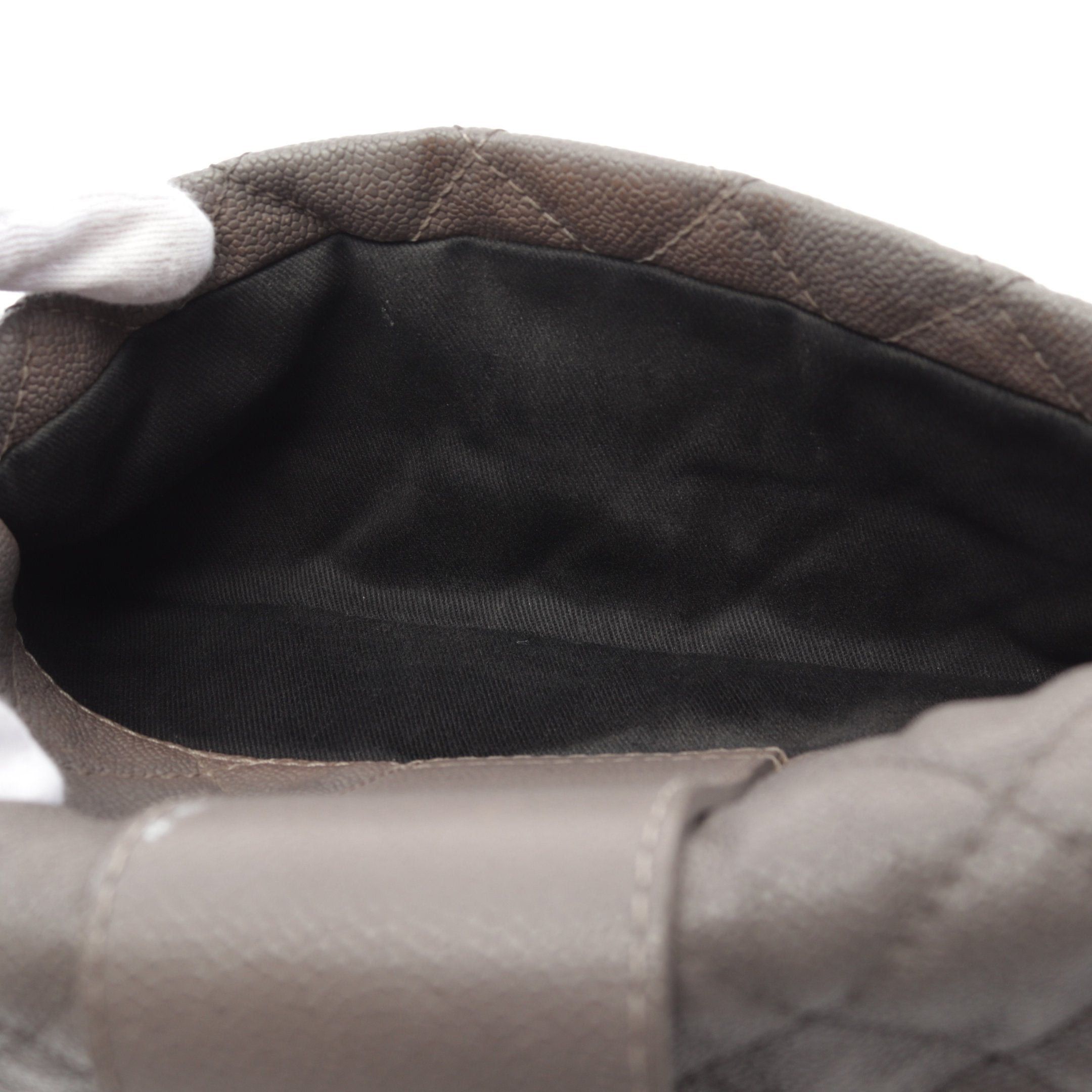 Chanel Chanel 2.55 Matelasse Double Chain Shoulder Bag Caviar Skin Gray Silver Hardware Size ONE SIZE - 11 Thumbnail