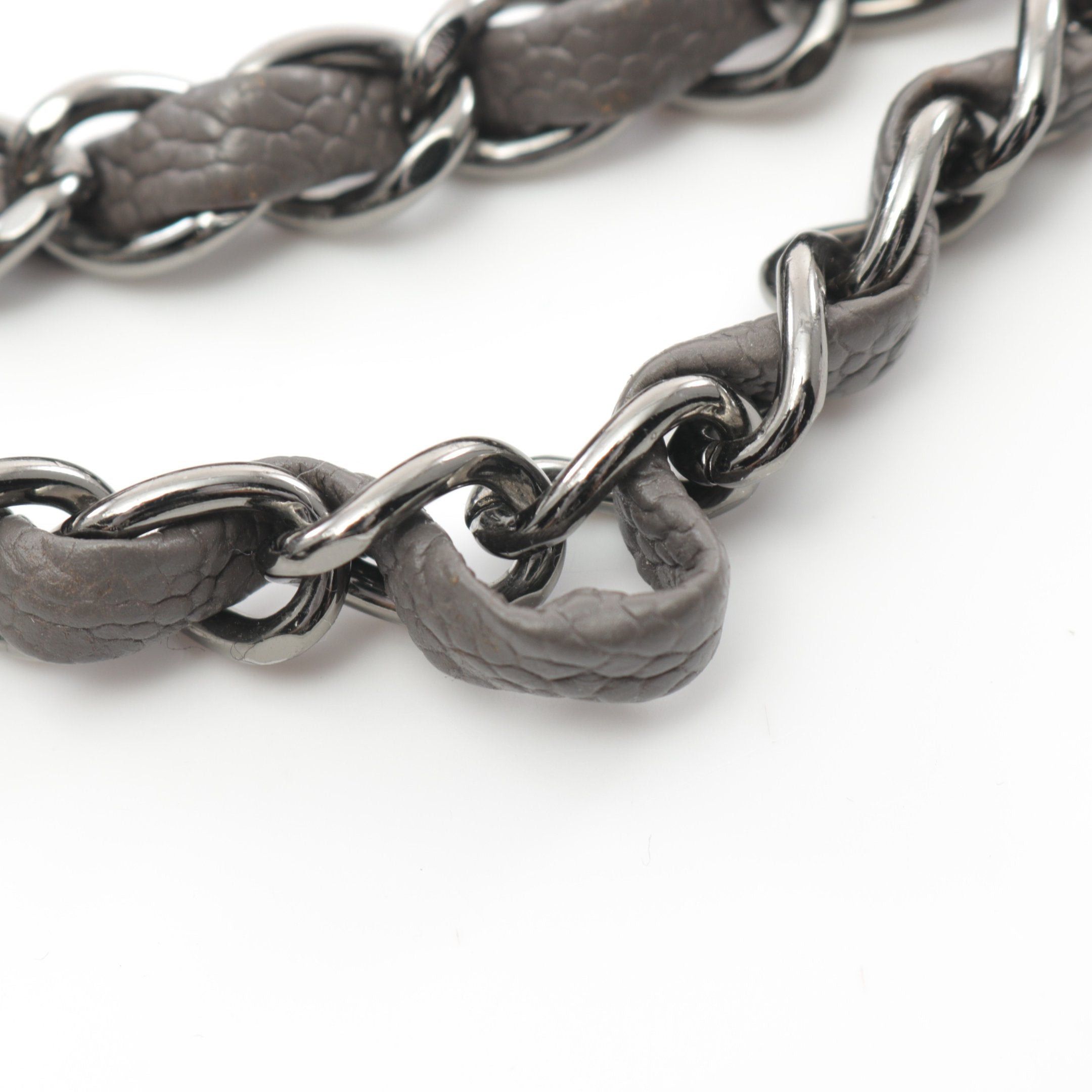 Chanel Chanel 2.55 Matelasse Double Chain Shoulder Bag Caviar Skin Gray Silver Hardware Size ONE SIZE - 6 Thumbnail