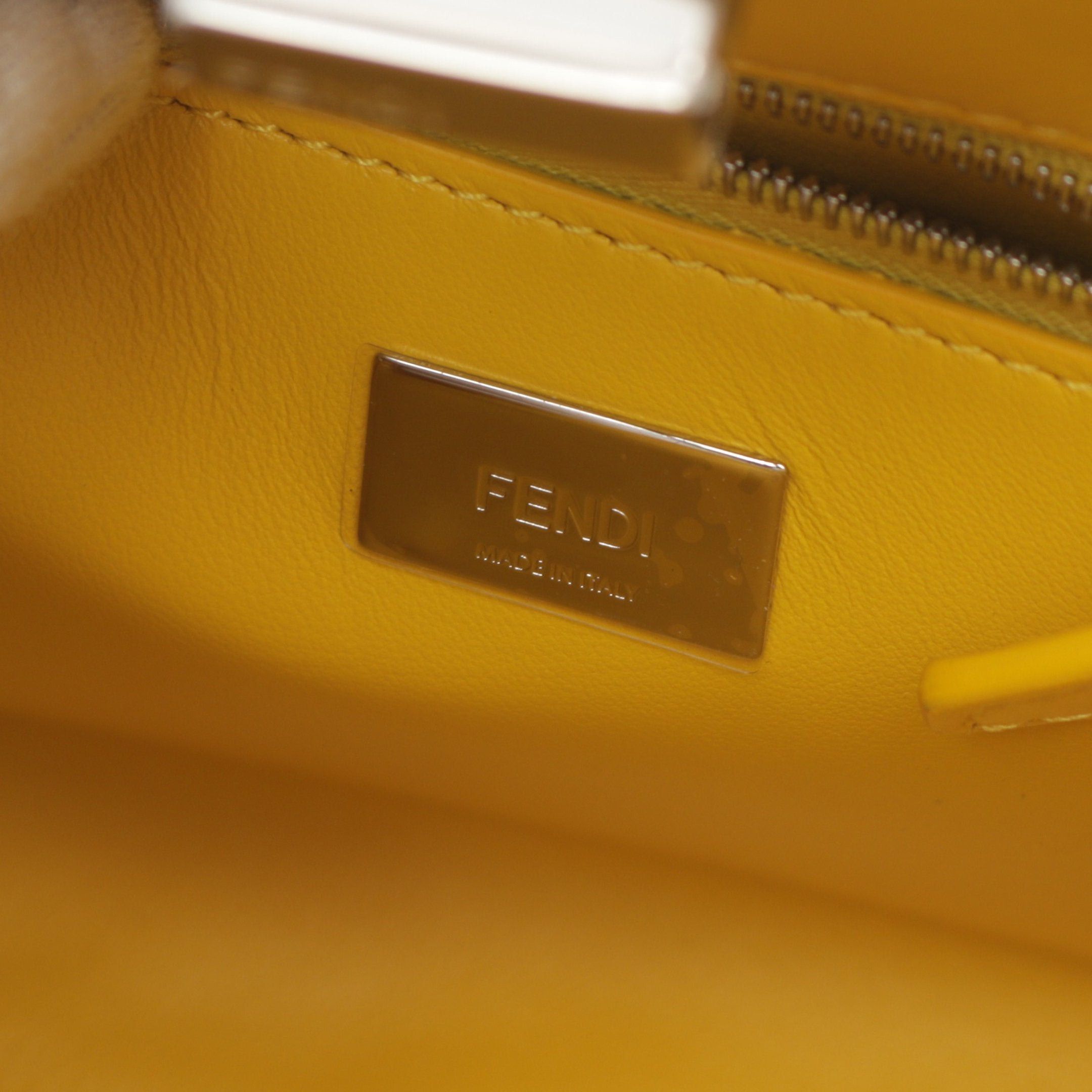 Fendi Fendi Ｍini Peekaboo Iconic Handbag Denim Leather Indigo Blue Yellow Size ONE SIZE - 4 Thumbnail