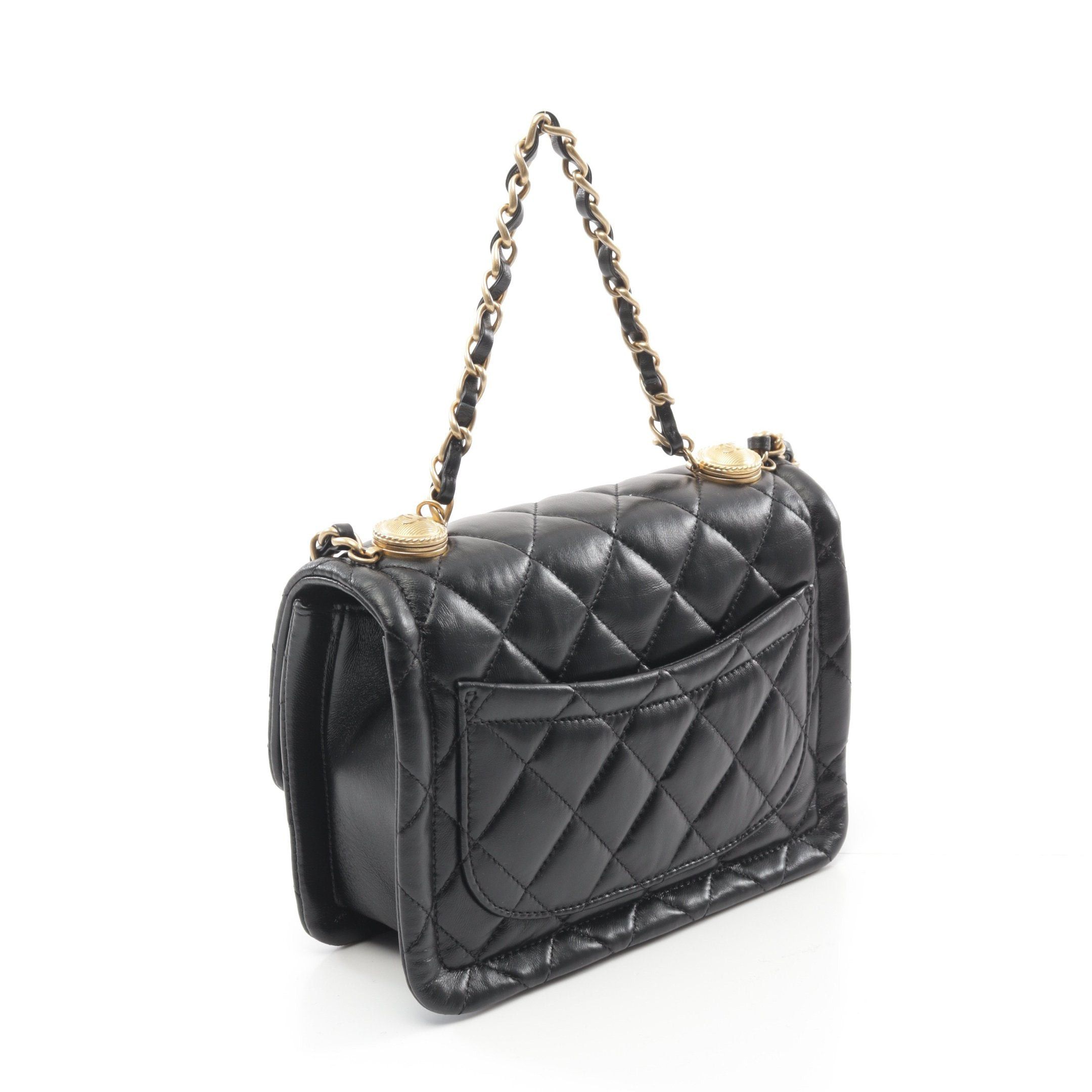 Chanel Chanel Matelasse Chain Shoulder Bag Lambskin Black Gold Hardware Size ONE SIZE - 2 Thumbnail