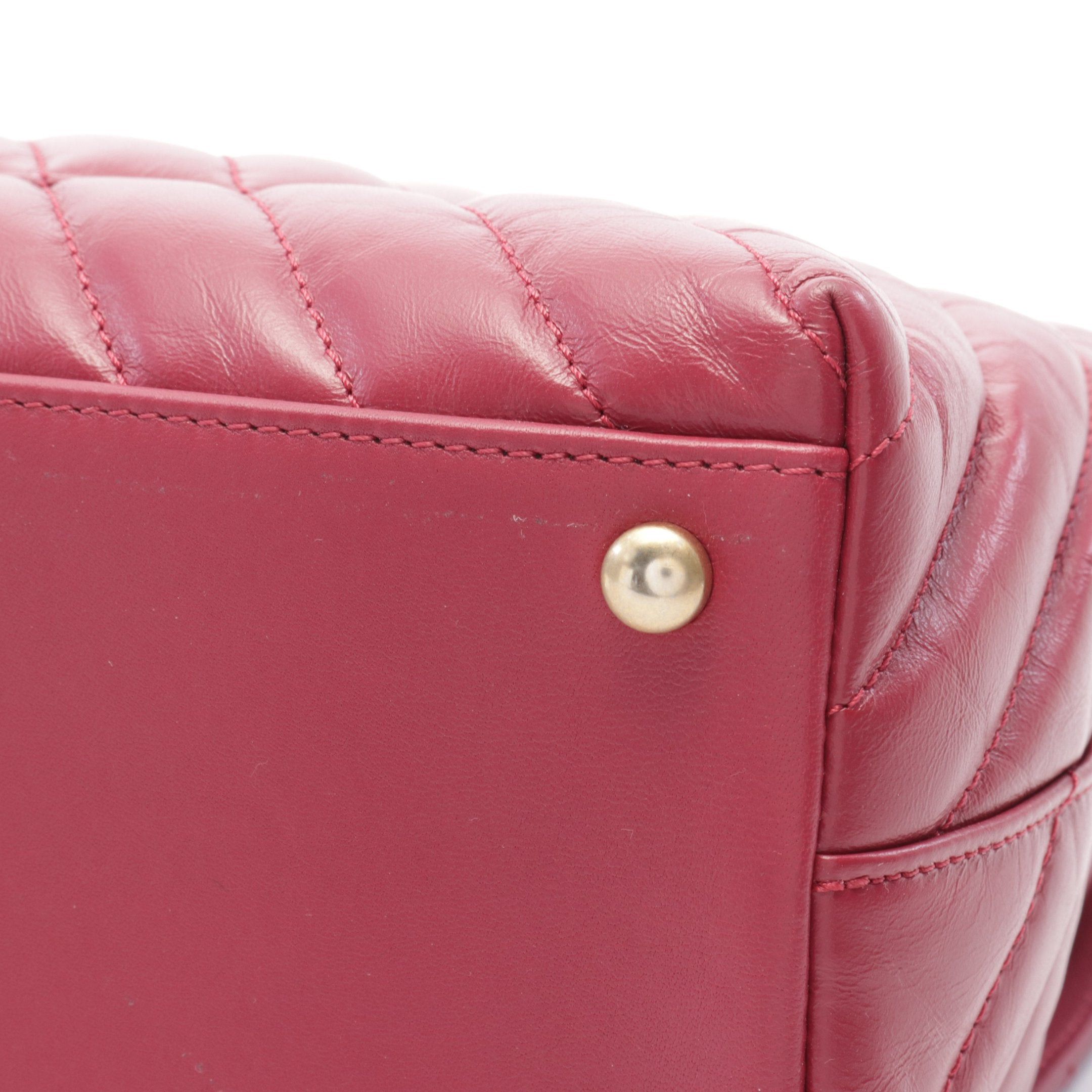 Chanel Chanel Coco Handle 29 Top Flap Chevron V-Stitch Handbag Leather Red Gold Hardware Size ONE SIZE - 9 Thumbnail