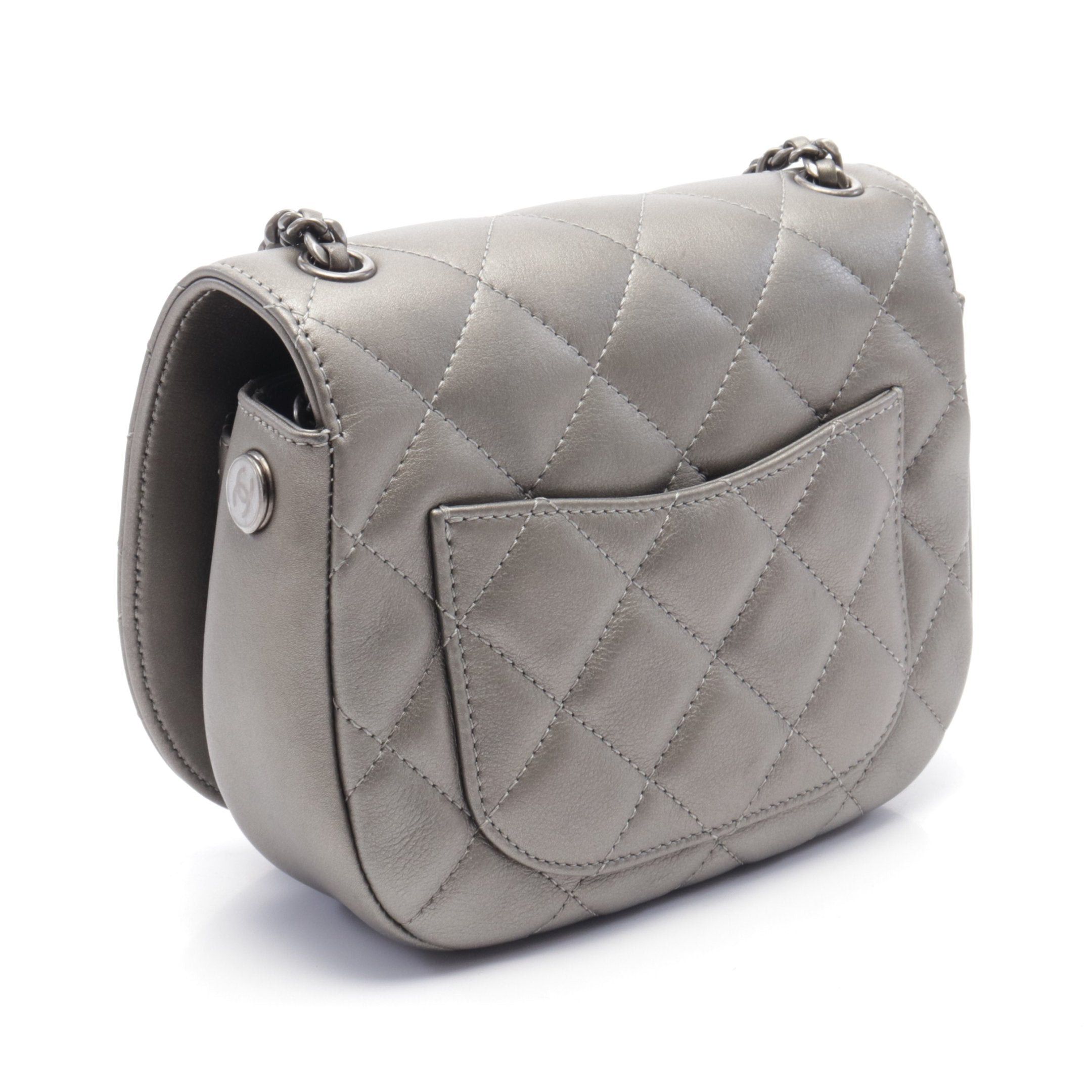 Chanel Chanel Chain Shoulder Bag Leather Champagne Gold Antique Silver Hardware Size ONE SIZE - 2 Thumbnail