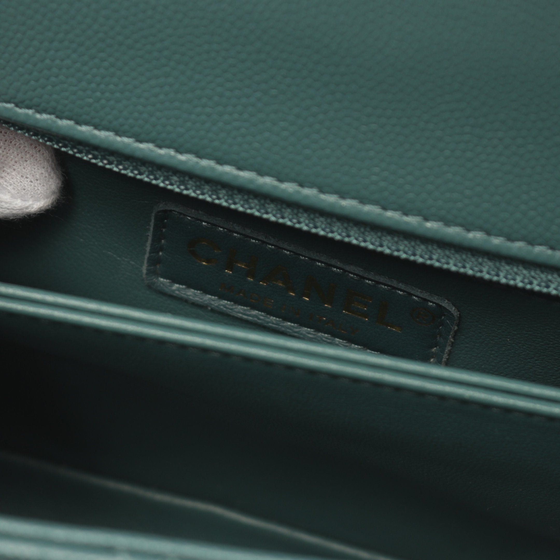 Chanel Chanel Coco Handle Flap Matelasse Handbag Caviar Skin Green Gold Hardware Size ONE SIZE - 4 Thumbnail