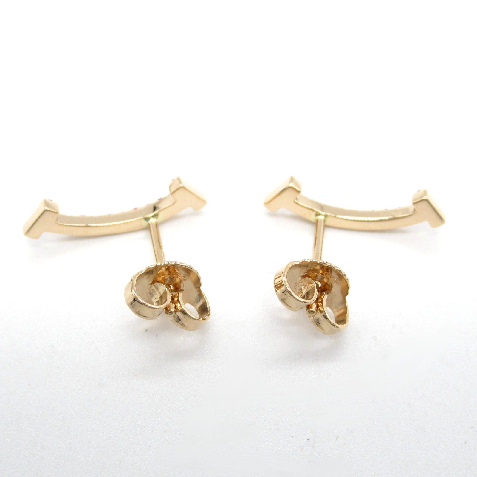 Tiffany & Co. Tiffany Co T-Smile Pink Sapphire Earrings K18Pg (Pink Gold) Size ONE SIZE - 2 Thumbnail