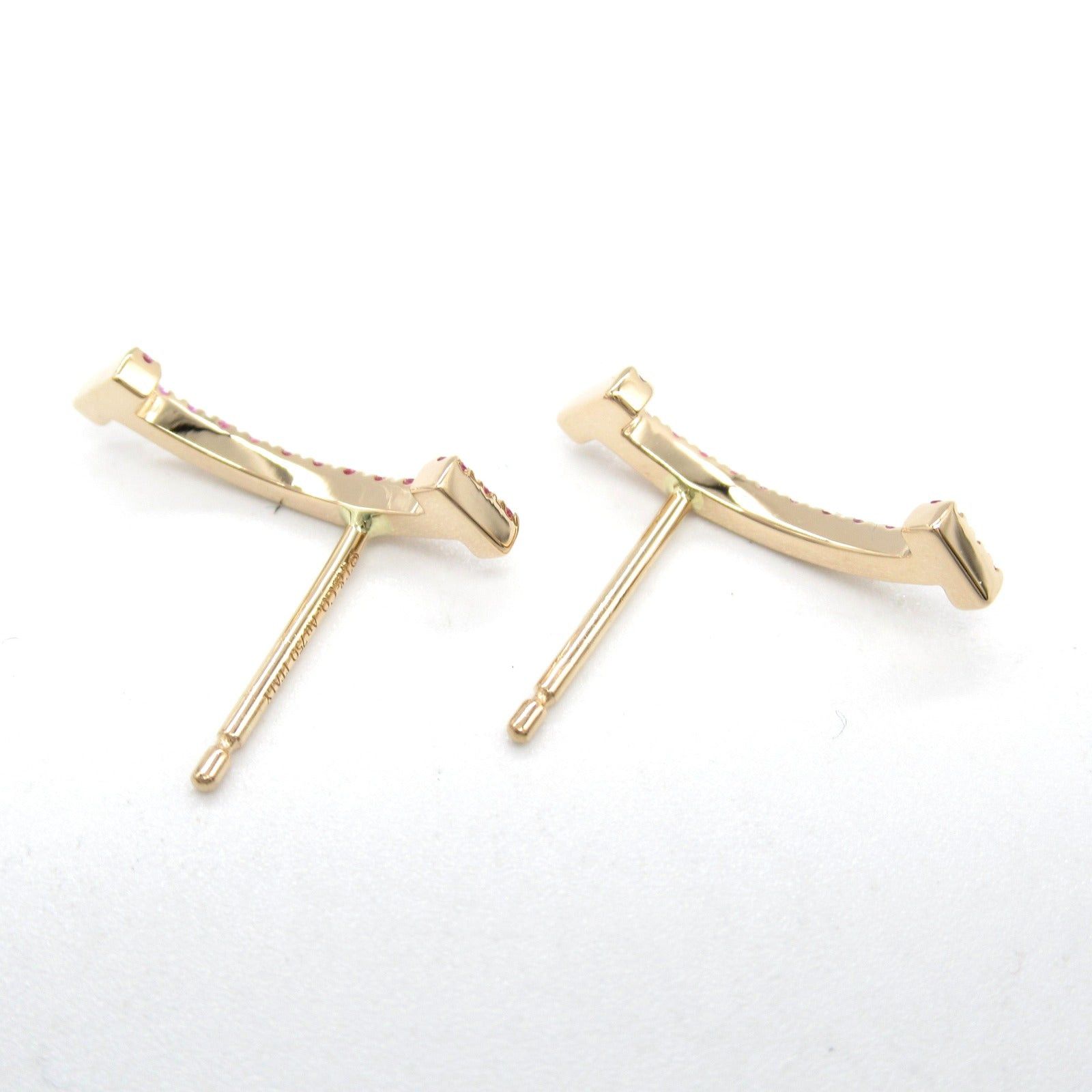 Tiffany & Co. Tiffany Co T-Smile Pink Sapphire Earrings K18Pg (Pink Gold) Size ONE SIZE - 3 Thumbnail