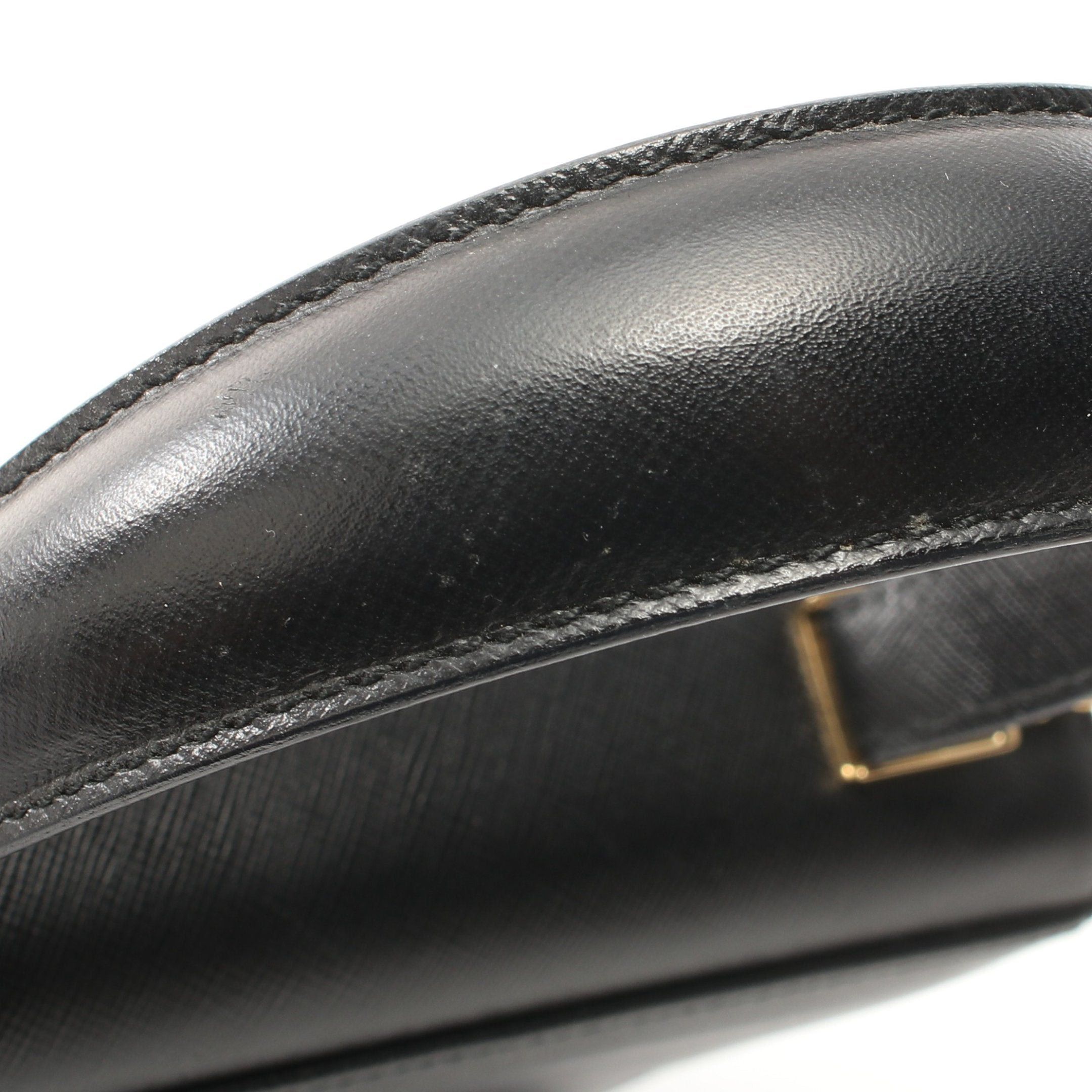 Salvatore Ferragamo Salvatore Ferragamo Gancini Handbag Saffiano Leather Black Size ONE SIZE - 12 Thumbnail
