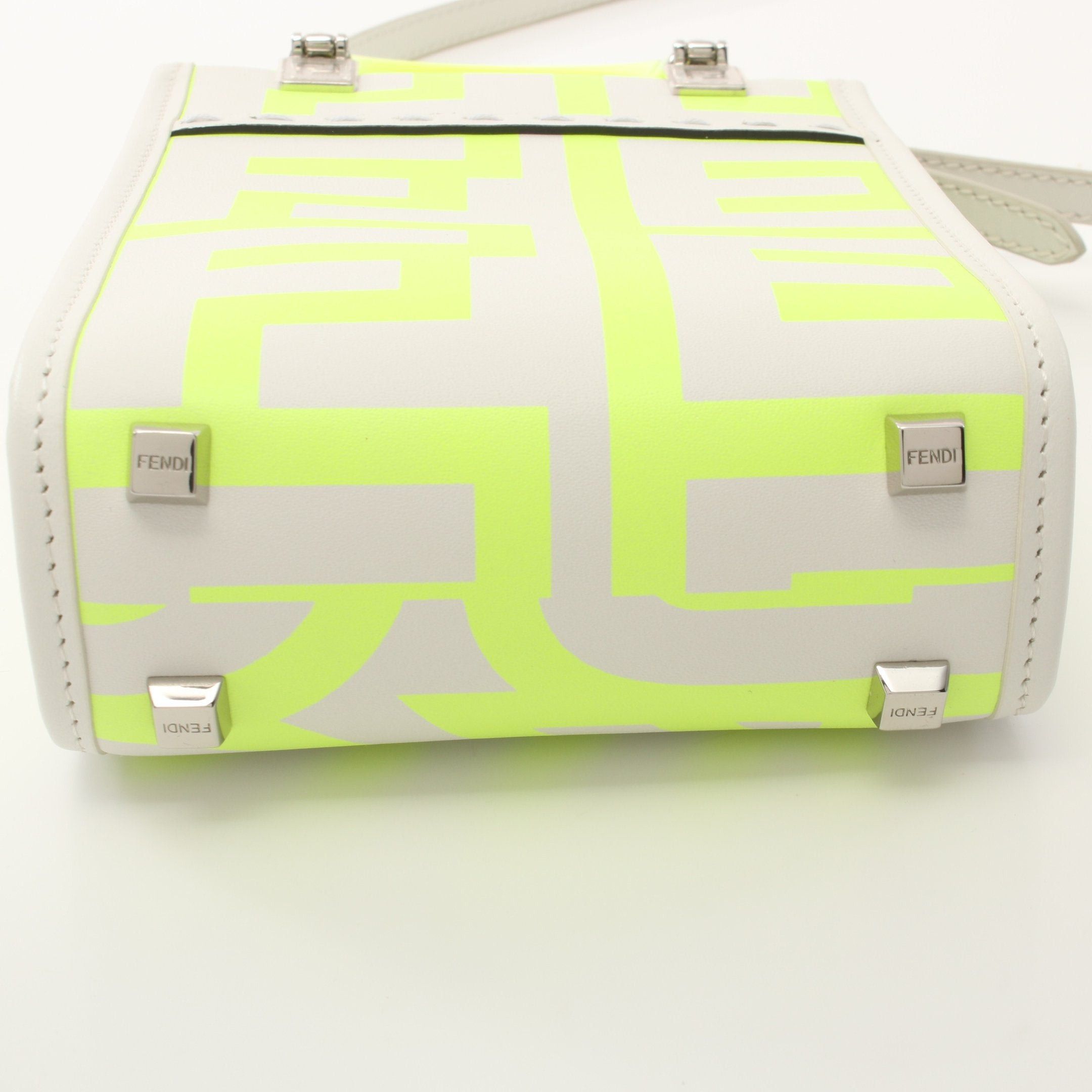 Fendi Fendi Fendi * Marc Jacobs Sunshine Shopper Mini Handbag Leather White Yellow Size ONE SIZE - 6 Thumbnail