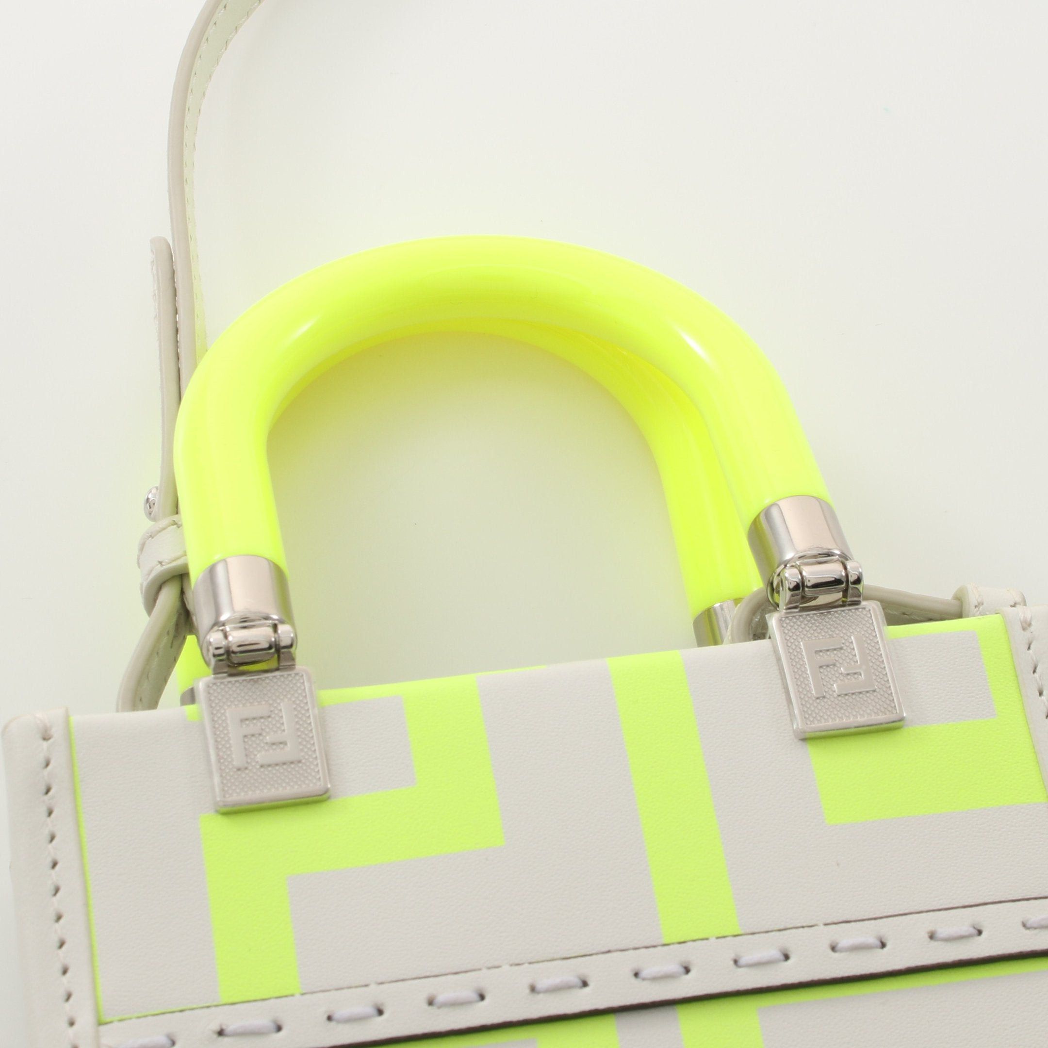 Fendi Fendi Fendi * Marc Jacobs Sunshine Shopper Mini Handbag Leather White Yellow Size ONE SIZE - 5 Thumbnail
