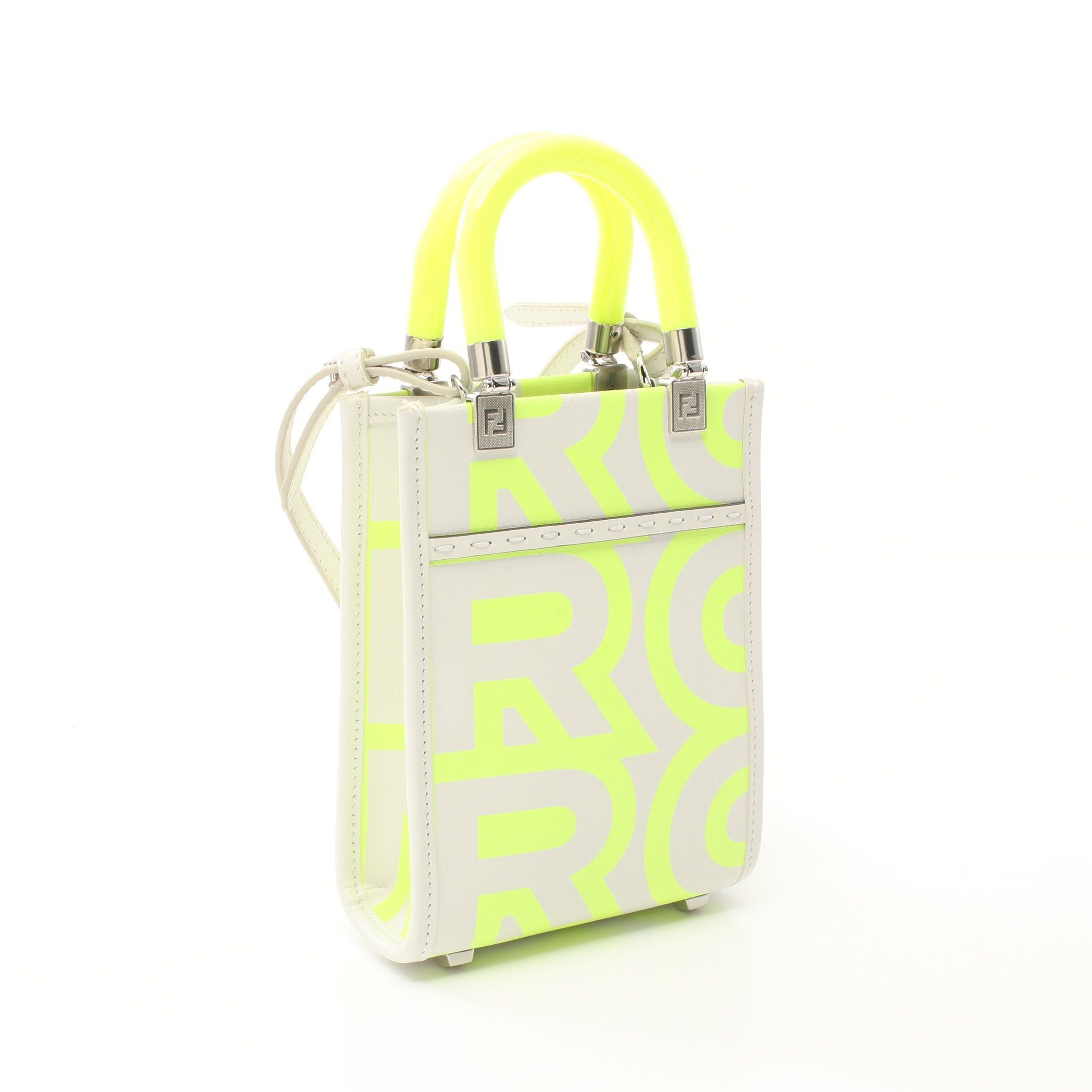 Fendi Fendi Fendi * Marc Jacobs Sunshine Shopper Mini Handbag Leather White Yellow Size ONE SIZE - 2 Thumbnail
