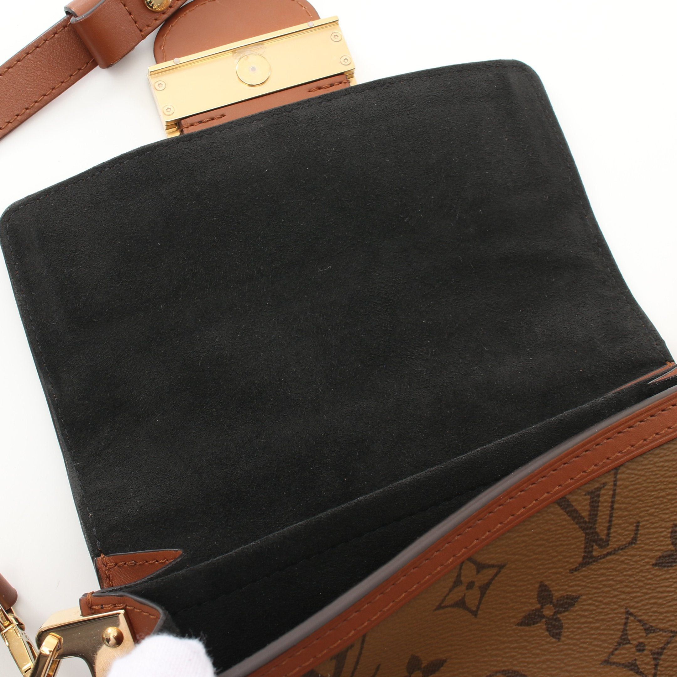 Louis Vuitton Louis Vuitton Dauphine Mini Monogram Reverse Shoulder Bag Leather Brown Beige Size ONE SIZE - 6 Thumbnail