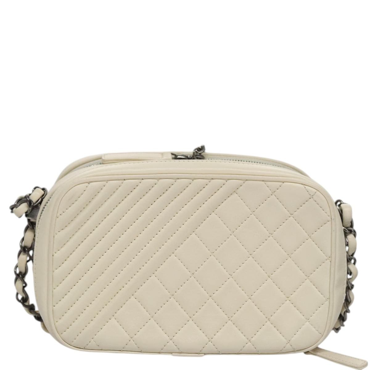 Chanel Coco Boy White Leather Shoulder Bag (Pre-Owned) Size ONE SIZE - 2 Thumbnail