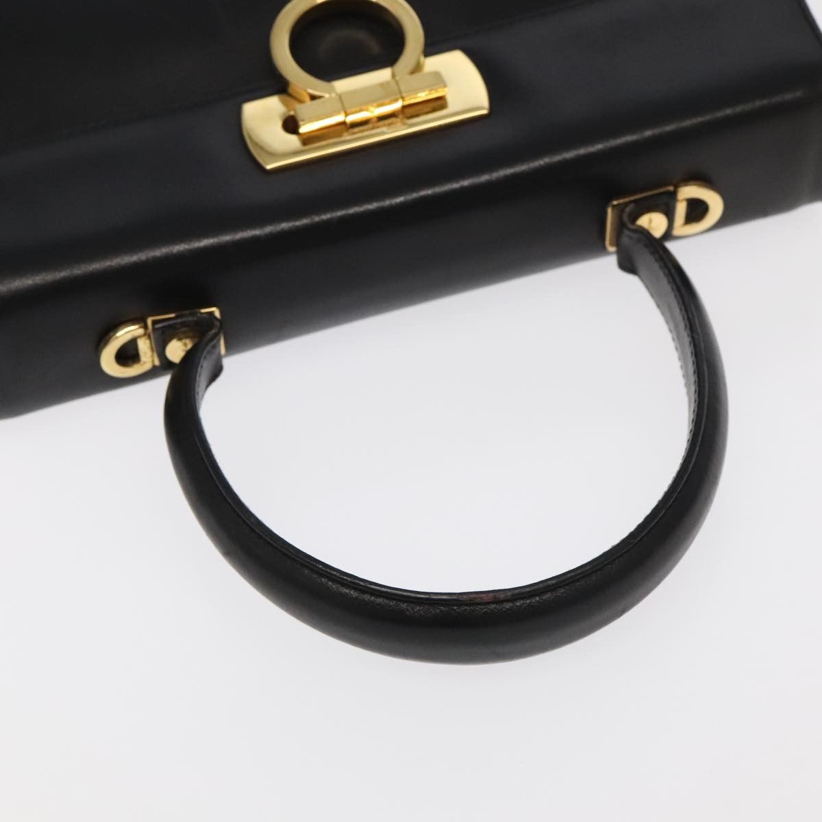 Salvatore Ferragamo Gancini Black Leather Handbag (Pre-Owned) Size ONE SIZE - 5 Thumbnail