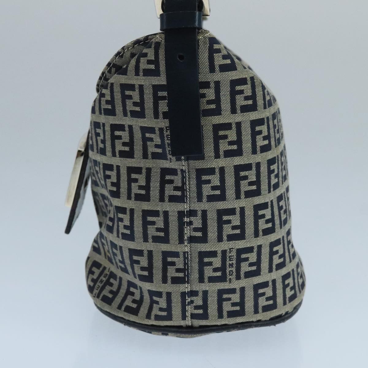 Fendi Zucchino Navy Canvas Shoulder Bag (Pre-Owned) Size ONE SIZE - 4 Thumbnail