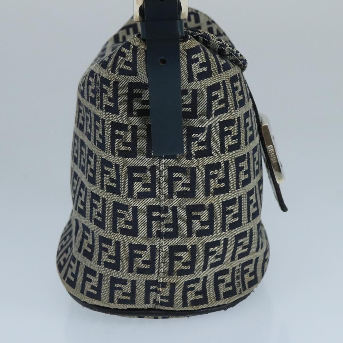 Fendi Zucchino Navy Canvas Shoulder Bag (Pre-Owned) Size ONE SIZE - 3 Thumbnail