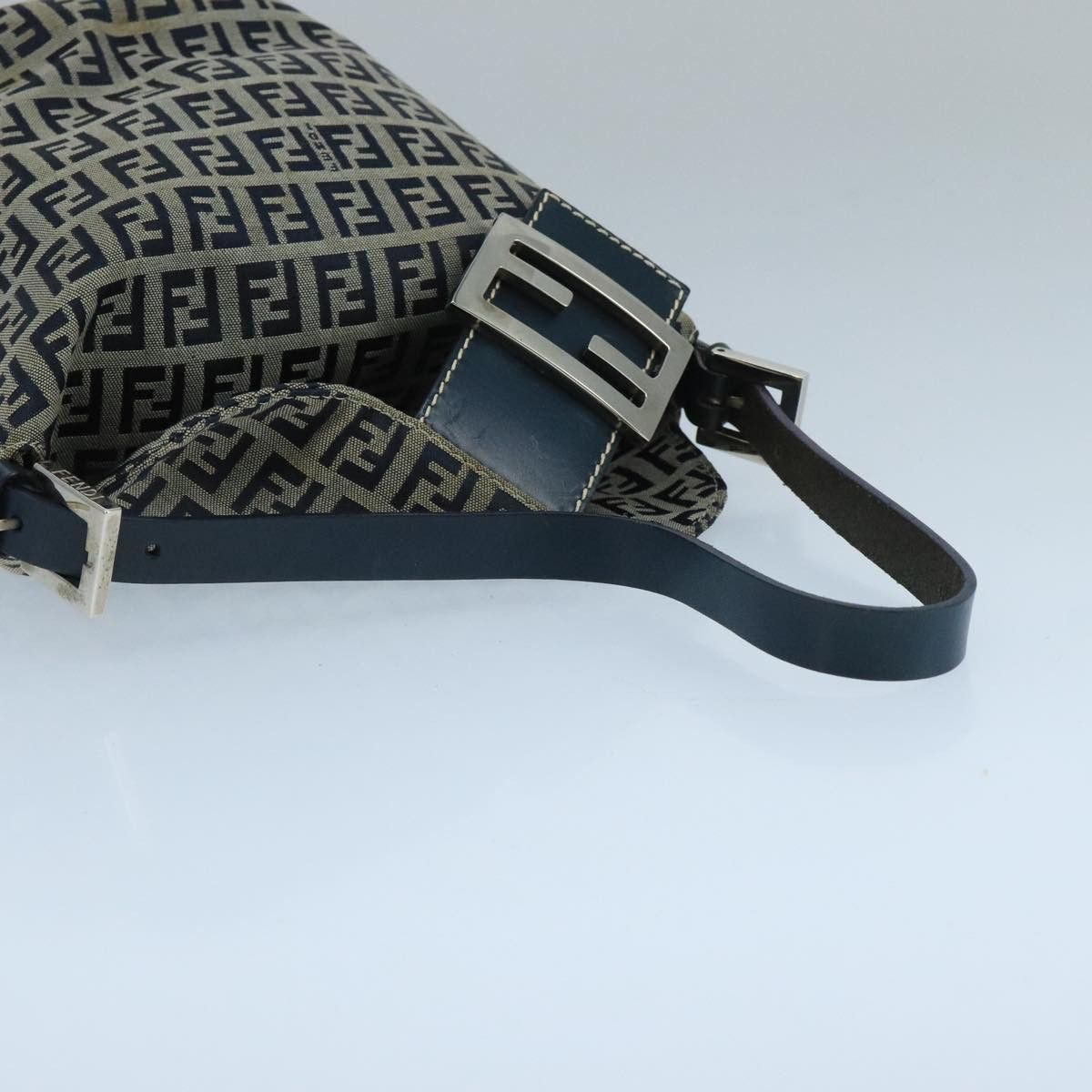 Fendi Zucchino Navy Canvas Shoulder Bag (Pre-Owned) Size ONE SIZE - 5 Thumbnail