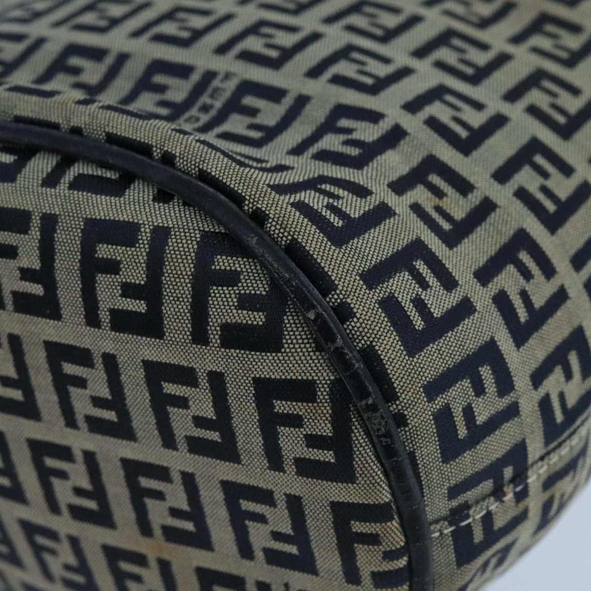 Fendi Zucchino Navy Canvas Shoulder Bag (Pre-Owned) Size ONE SIZE - 9 Thumbnail