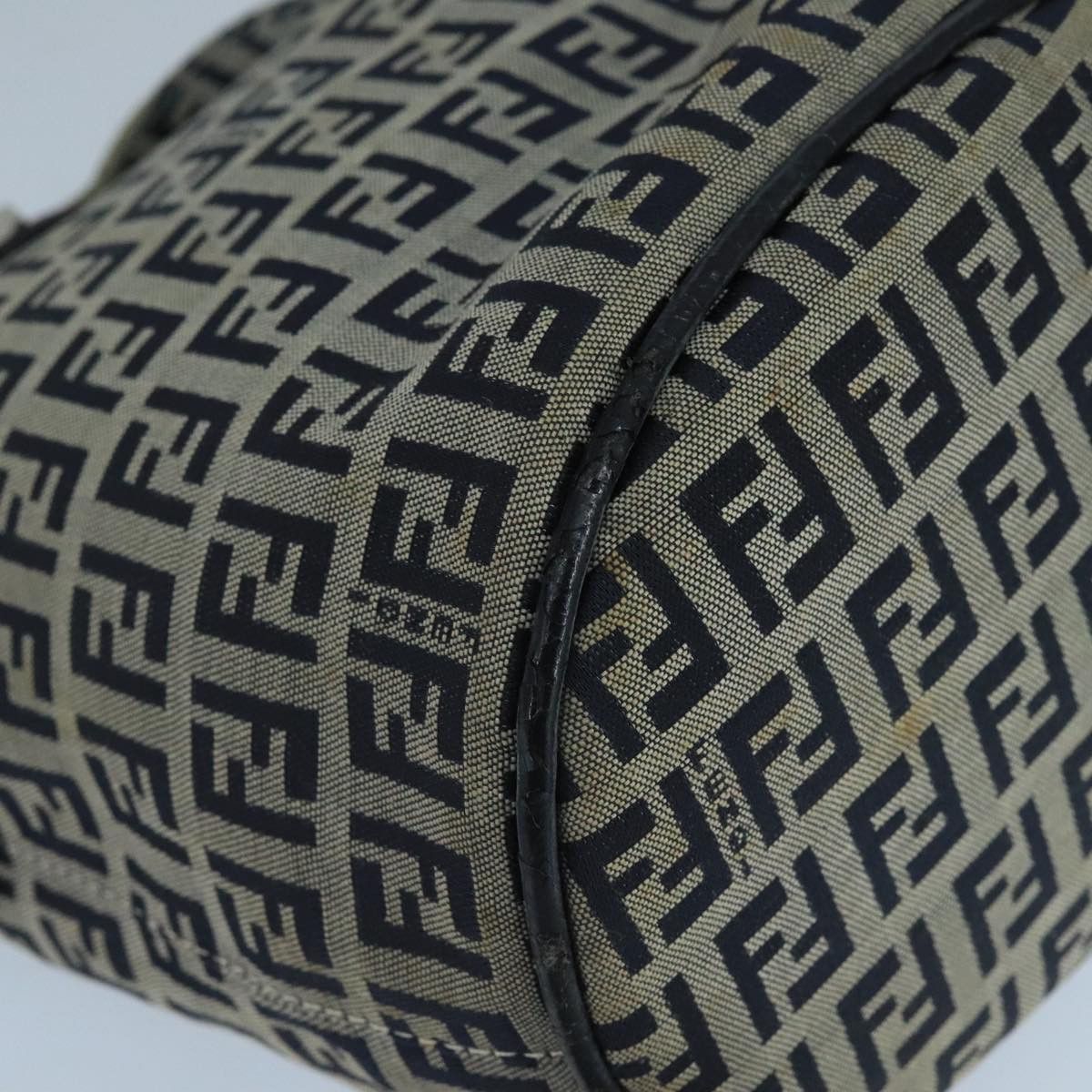 Fendi Zucchino Navy Canvas Shoulder Bag (Pre-Owned) Size ONE SIZE - 7 Thumbnail