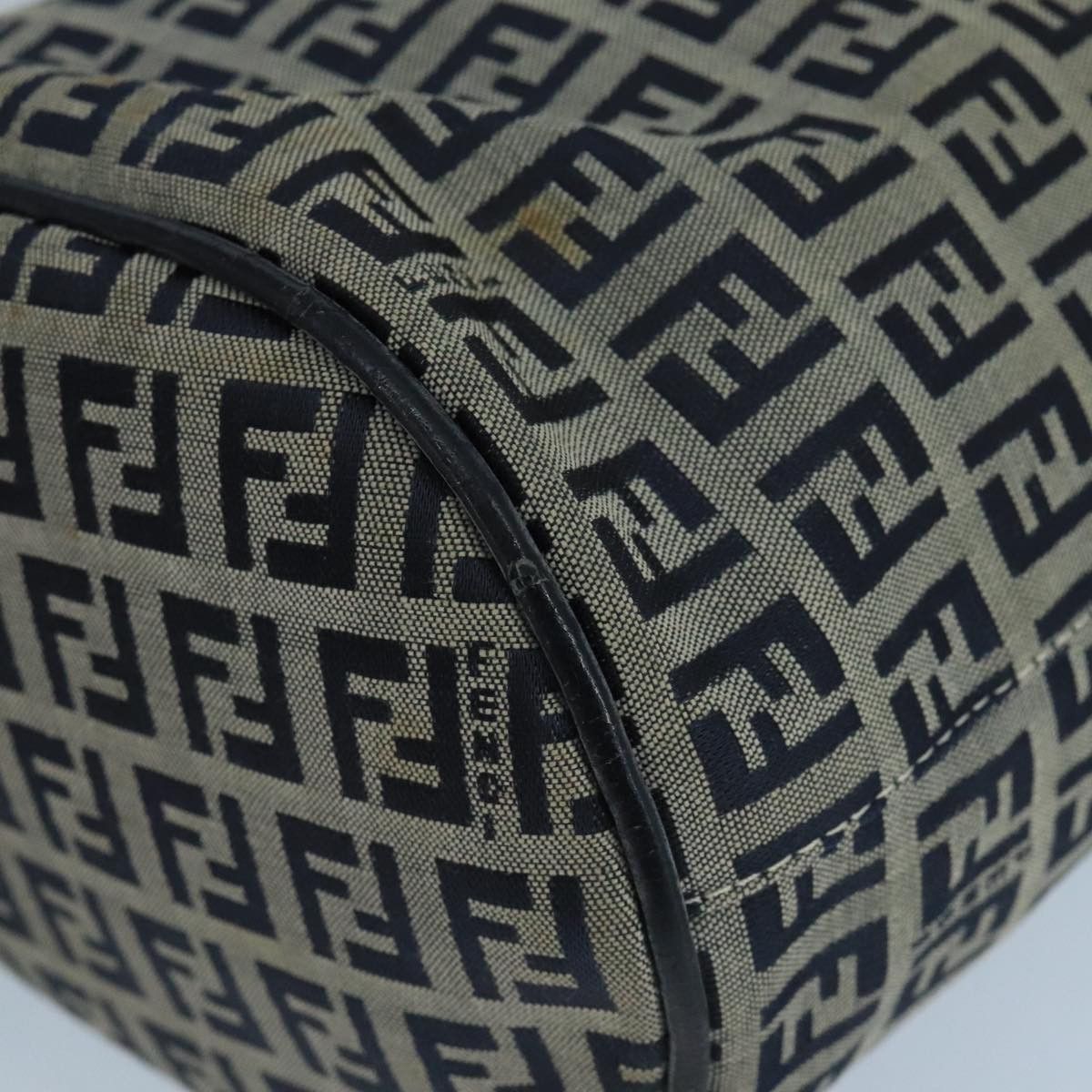 Fendi Zucchino Navy Canvas Shoulder Bag (Pre-Owned) Size ONE SIZE - 6 Thumbnail