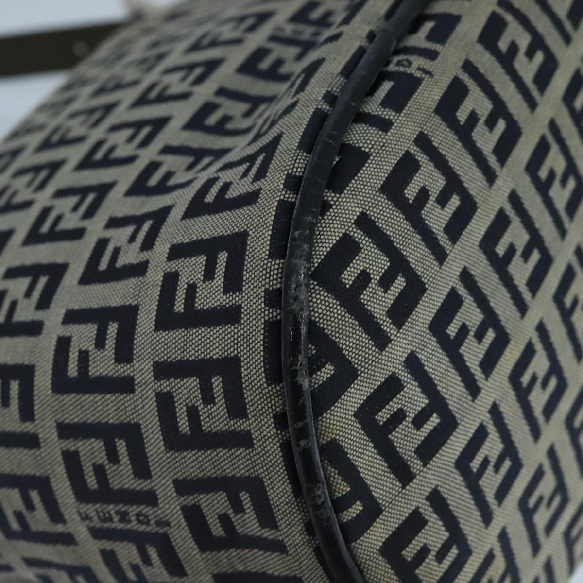 Fendi Zucchino Navy Canvas Shoulder Bag (Pre-Owned) Size ONE SIZE - 8 Thumbnail