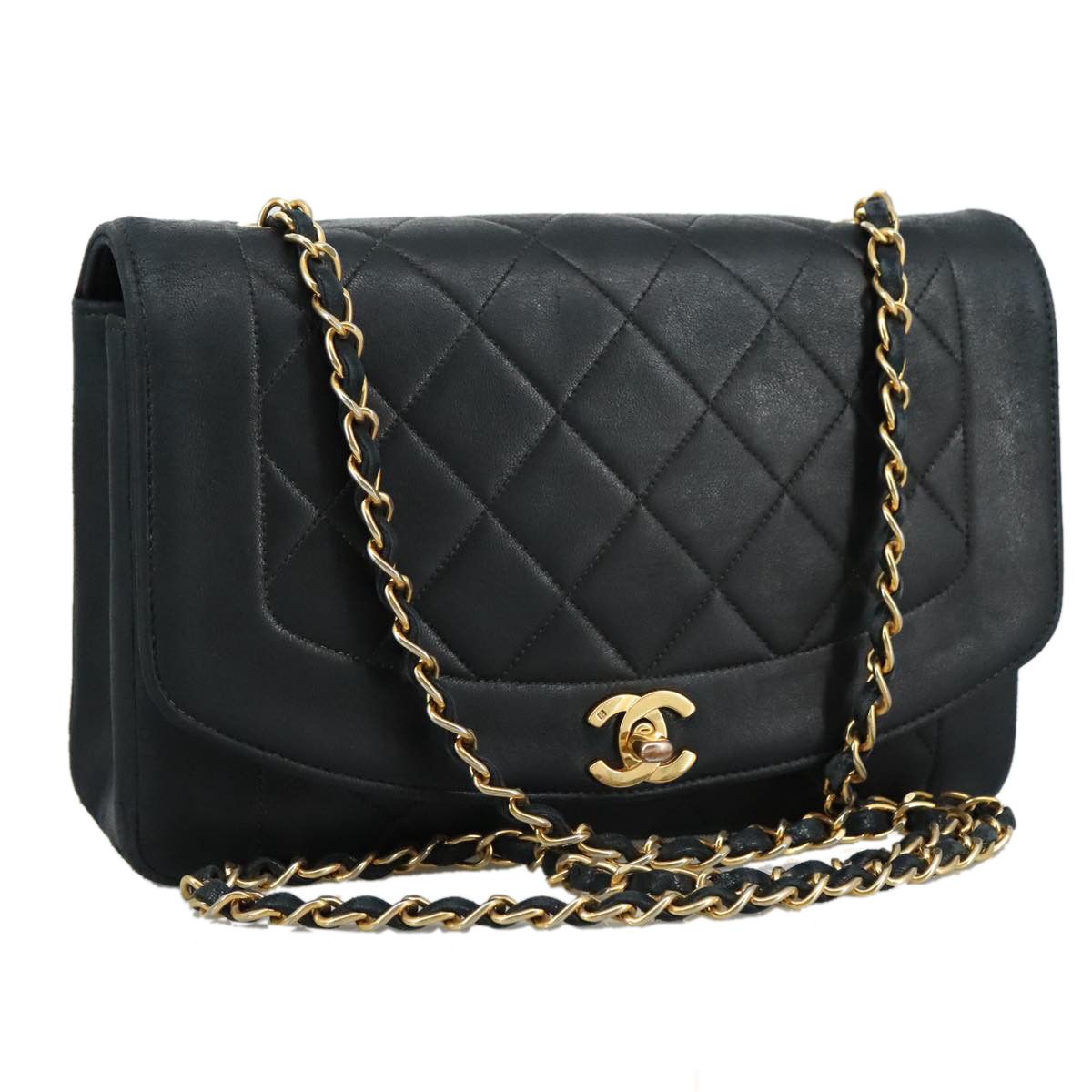 Chanel Diana Black Leather Shoulder Bag (Pre-Owned) Size ONE SIZE - 18 Thumbnail