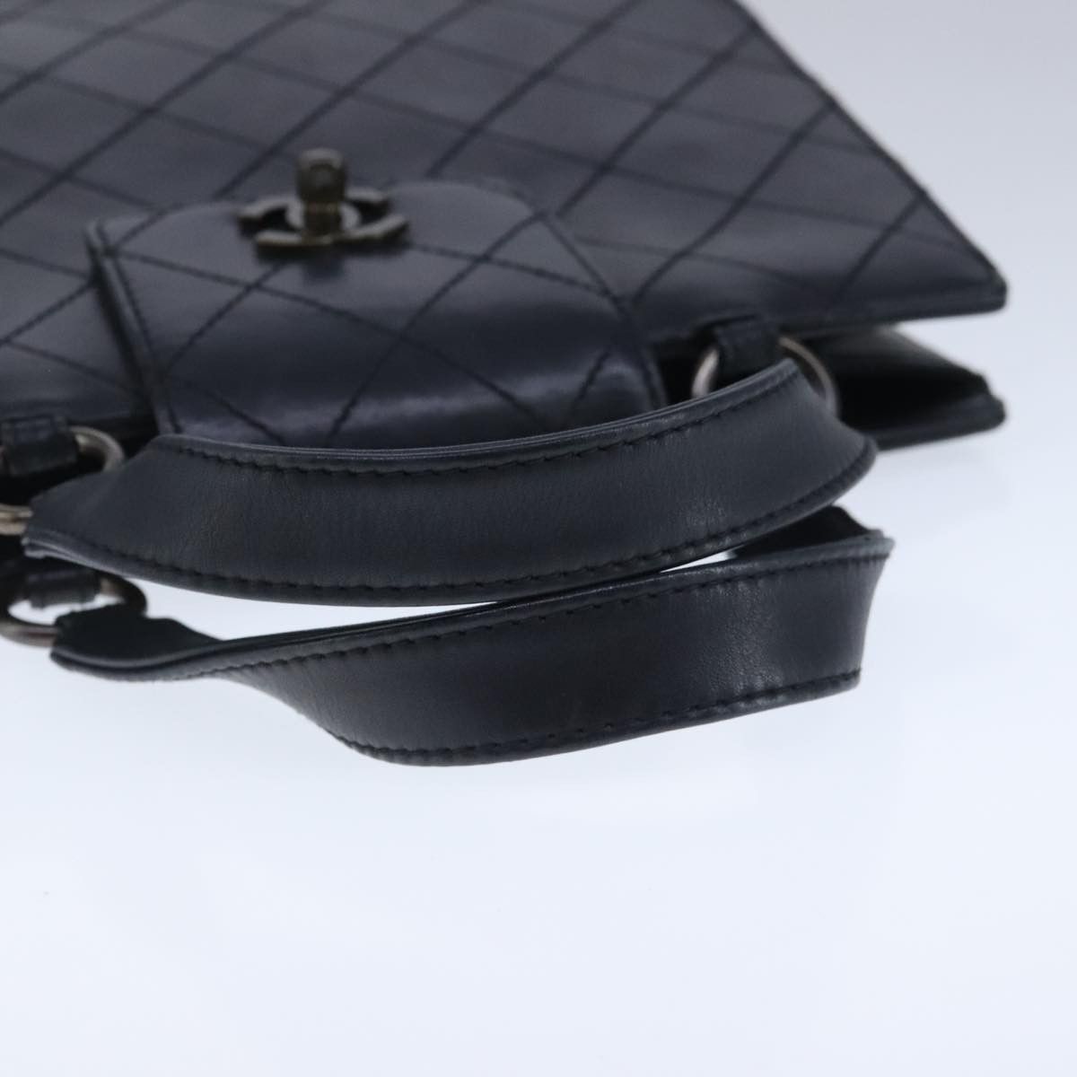 Chanel Coco Mark Black Leather Handbag (Pre-Owned) Size ONE SIZE - 10 Thumbnail