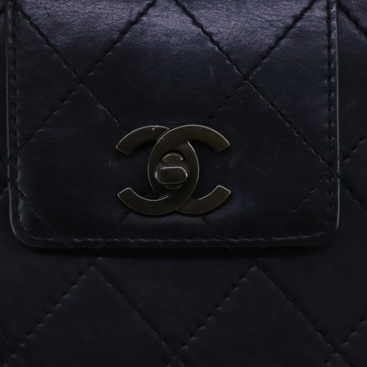 Chanel Coco Mark Black Leather Handbag (Pre-Owned) Size ONE SIZE - 13 Thumbnail