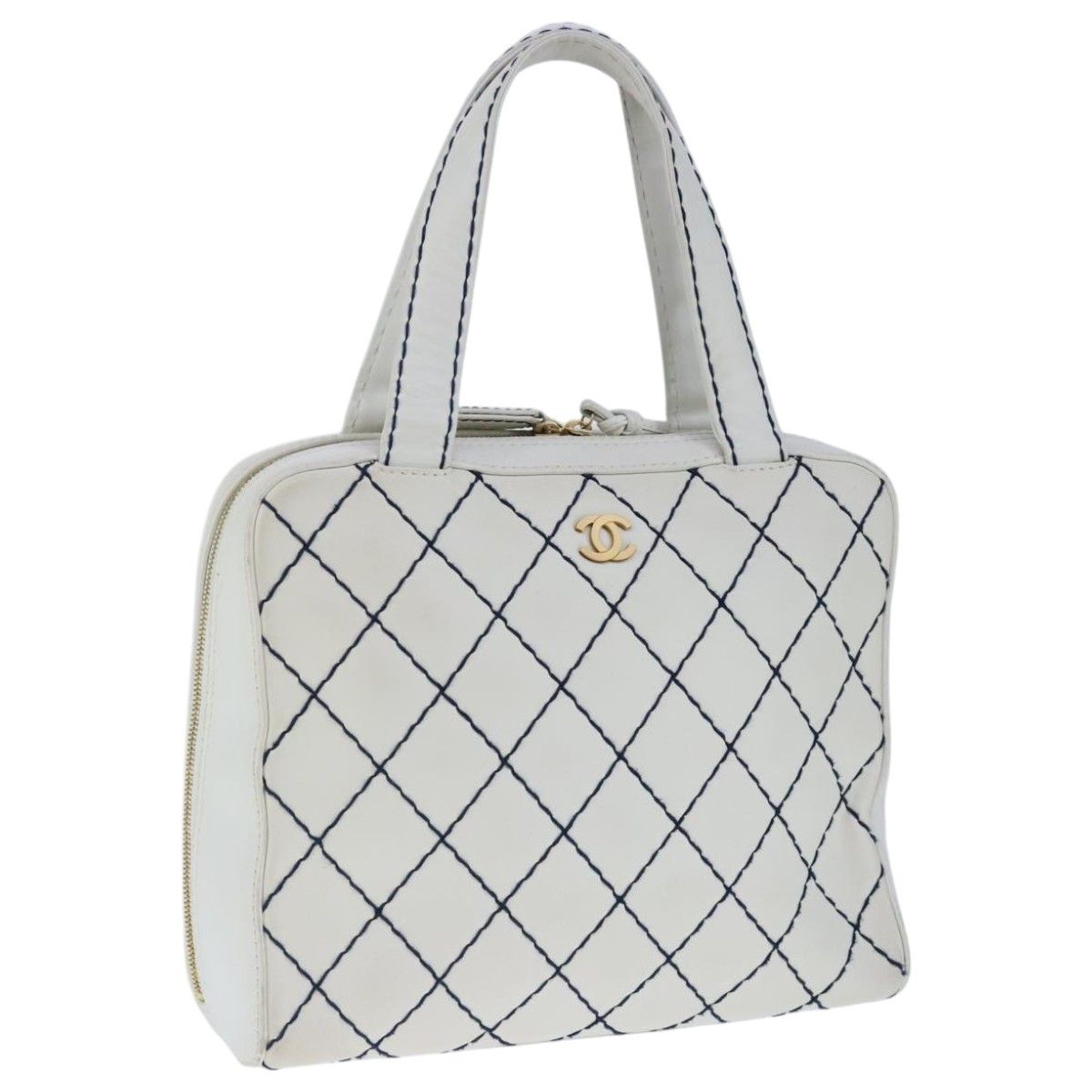 Chanel Wild Stitch White Leather Tote Bag (Pre-Owned) Size ONE SIZE - 18 Thumbnail