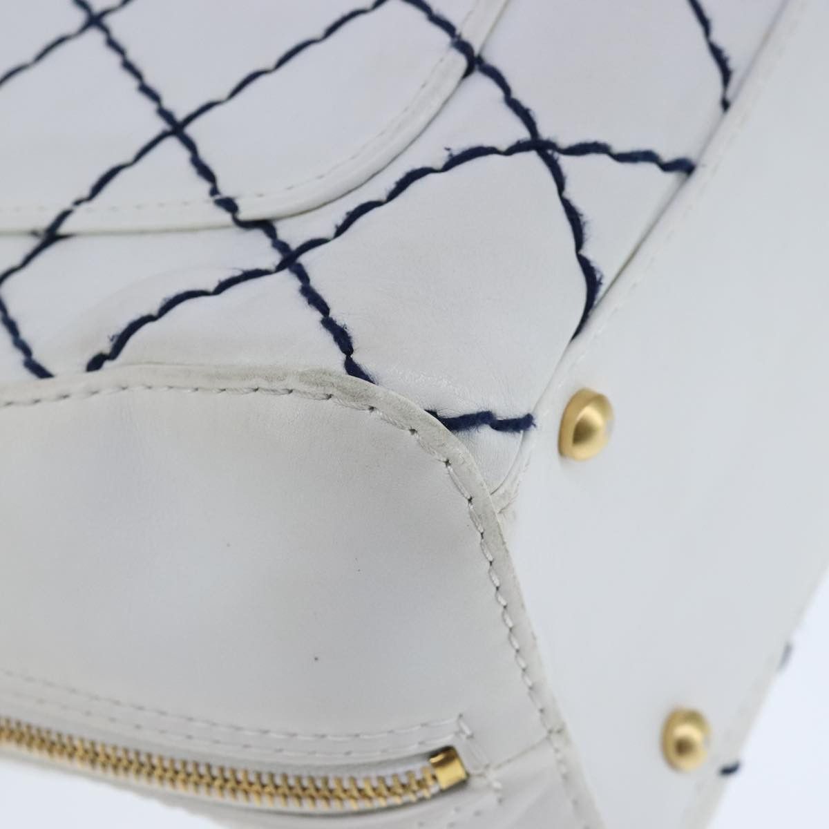 Chanel Wild Stitch White Leather Tote Bag (Pre-Owned) Size ONE SIZE - 9 Thumbnail