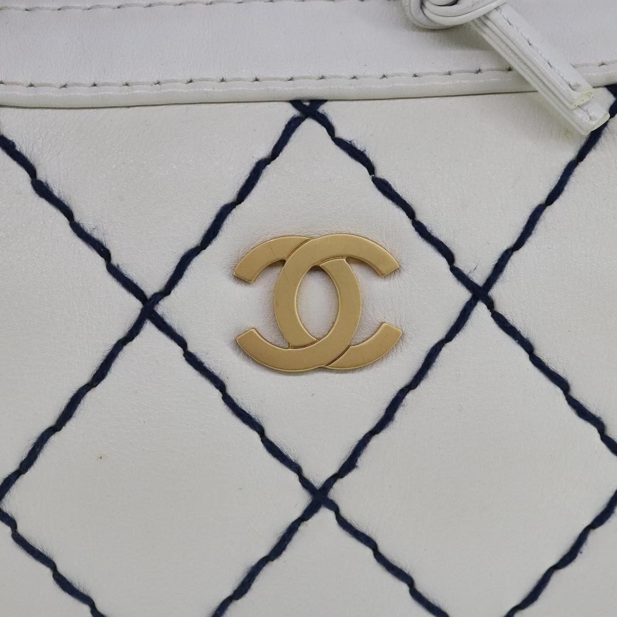 Chanel Wild Stitch White Leather Tote Bag (Pre-Owned) Size ONE SIZE - 13 Thumbnail