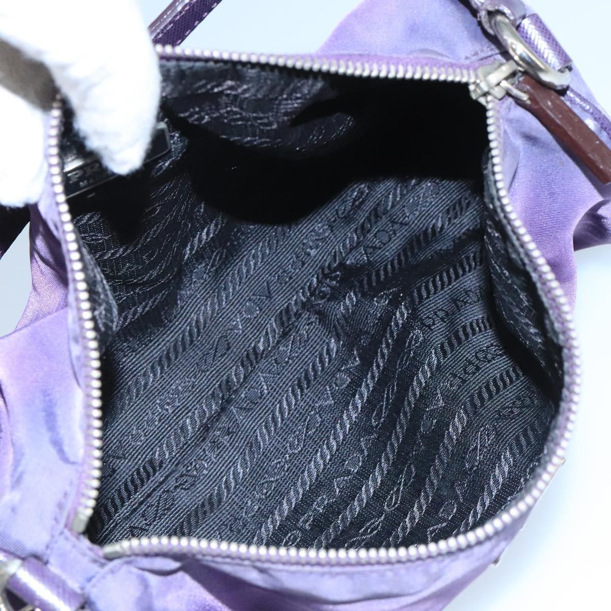 Prada Tessuto Purple Synthetic Handbag (Pre-Owned) Size ONE SIZE - 13 Thumbnail
