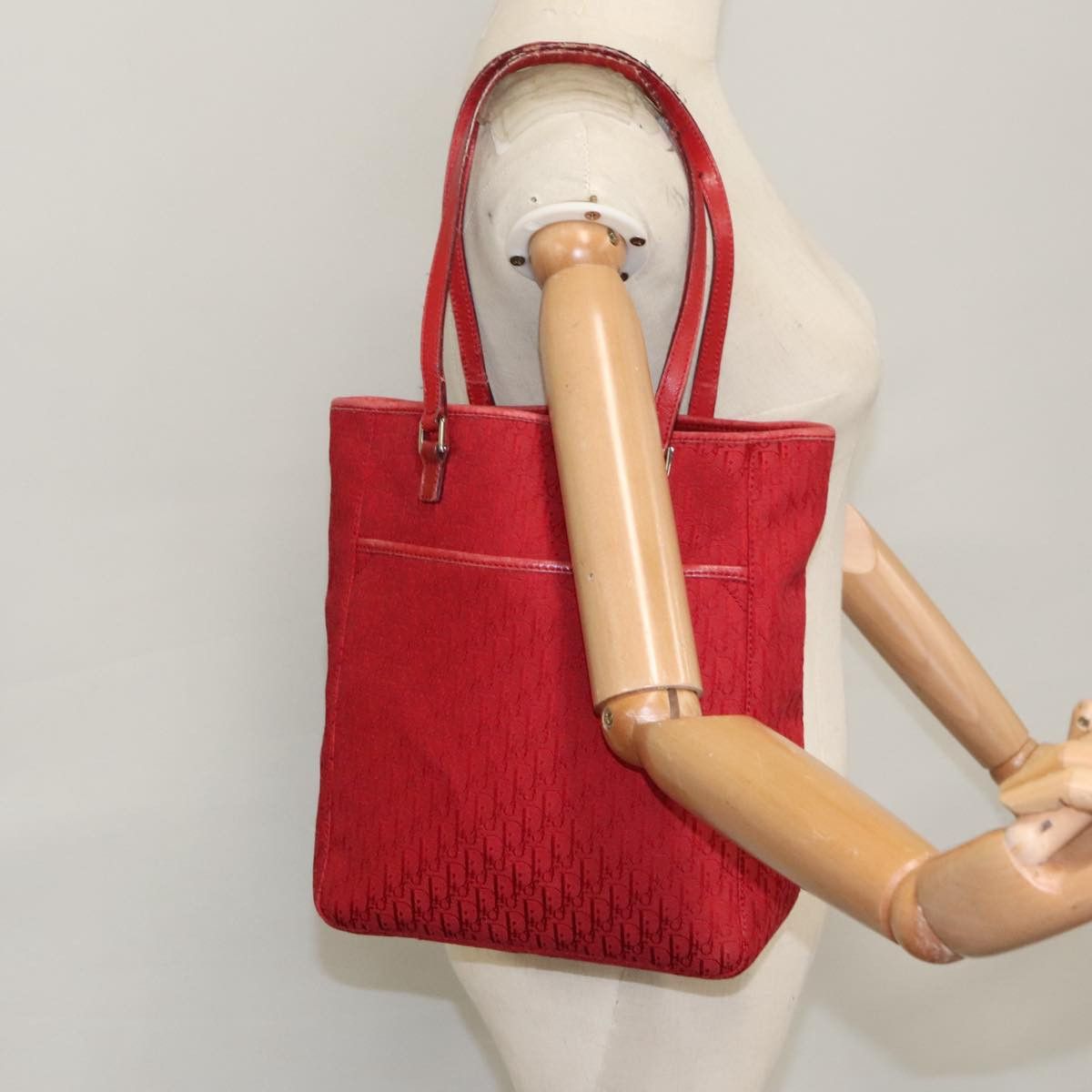 Dior Trotter Red Canvas Tote Bag (Pre-Owned) Size ONE SIZE - 15 Thumbnail