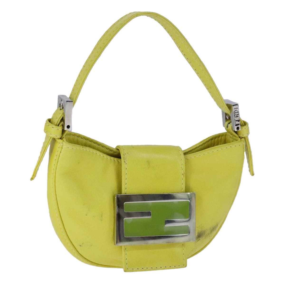 Fendi Croissant Petit Yellow Leather Handbag (Pre-Owned) Size ONE SIZE - 16 Thumbnail