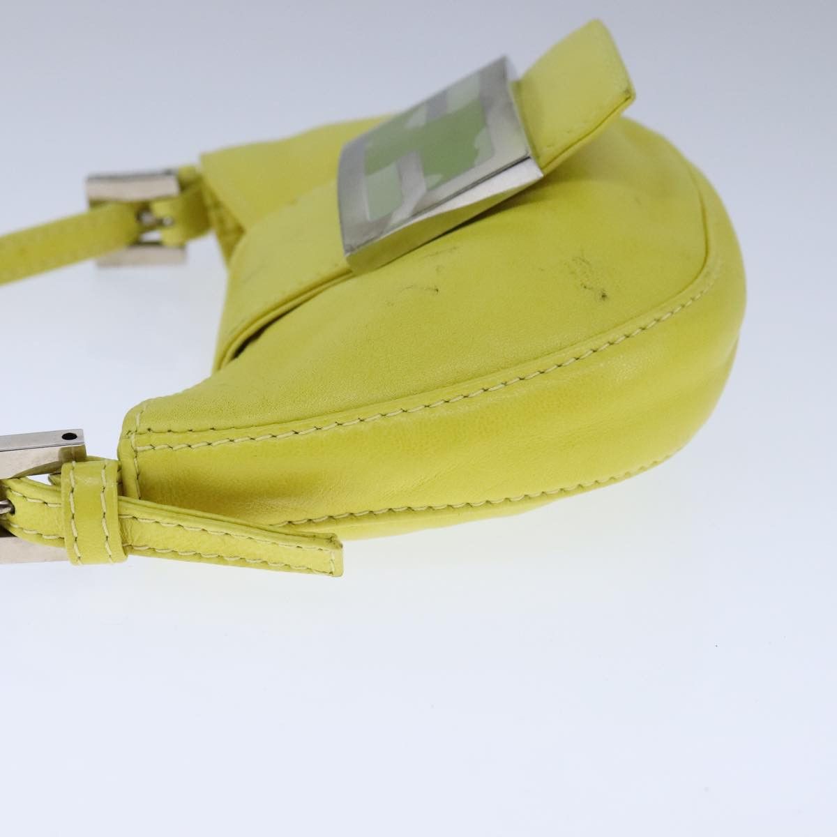 Fendi Croissant Petit Yellow Leather Handbag (Pre-Owned) Size ONE SIZE - 3 Thumbnail