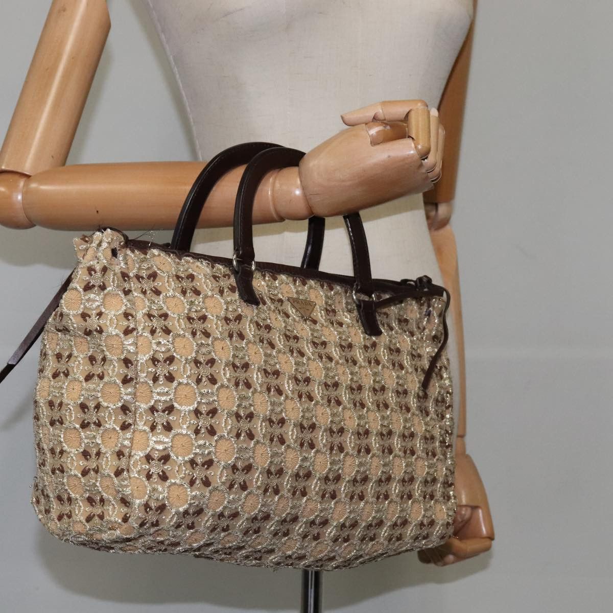 Prada Beige Synthetic Handbag (Pre-Owned) Size ONE SIZE - 15 Thumbnail