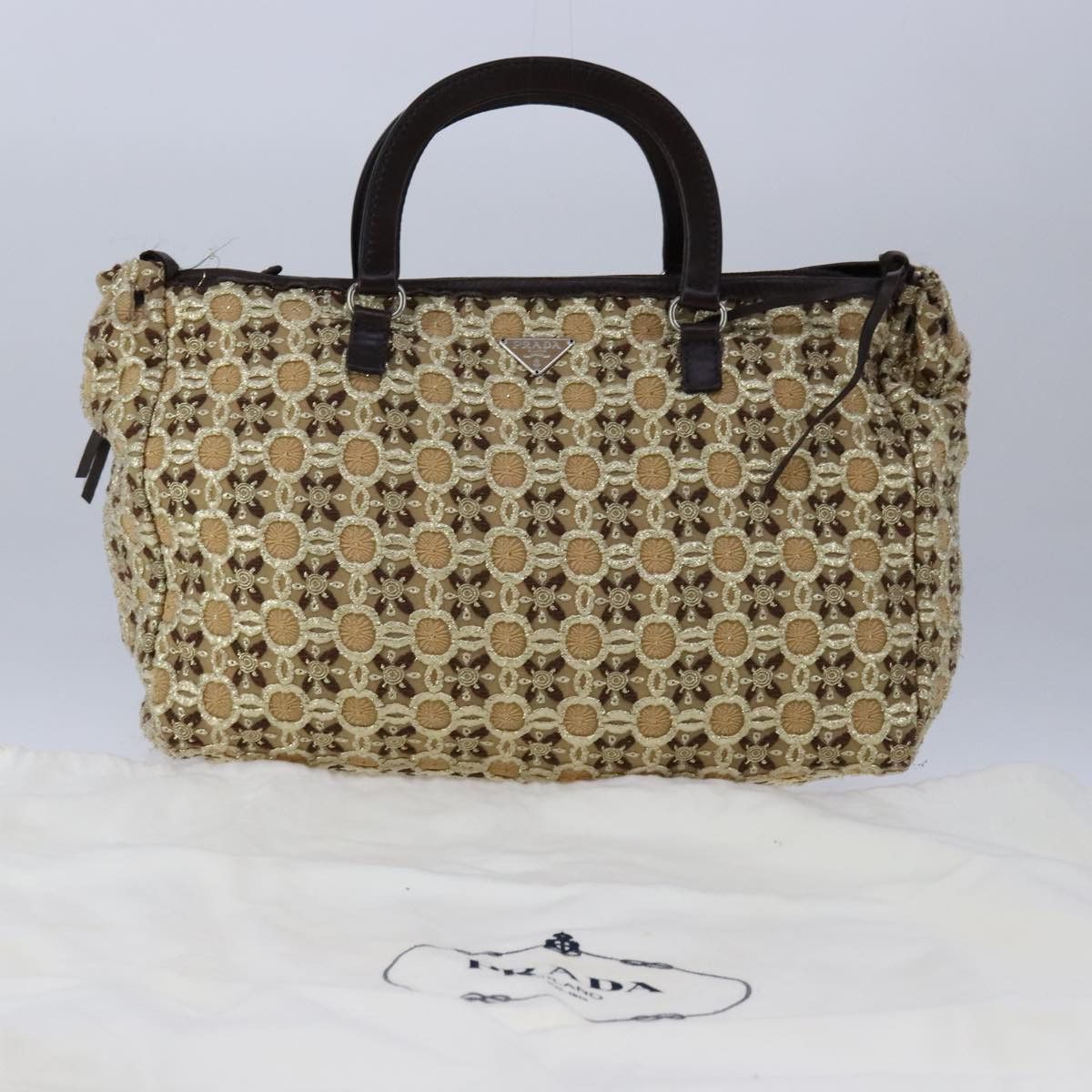 Prada Beige Synthetic Handbag (Pre-Owned) Size ONE SIZE - 14 Thumbnail