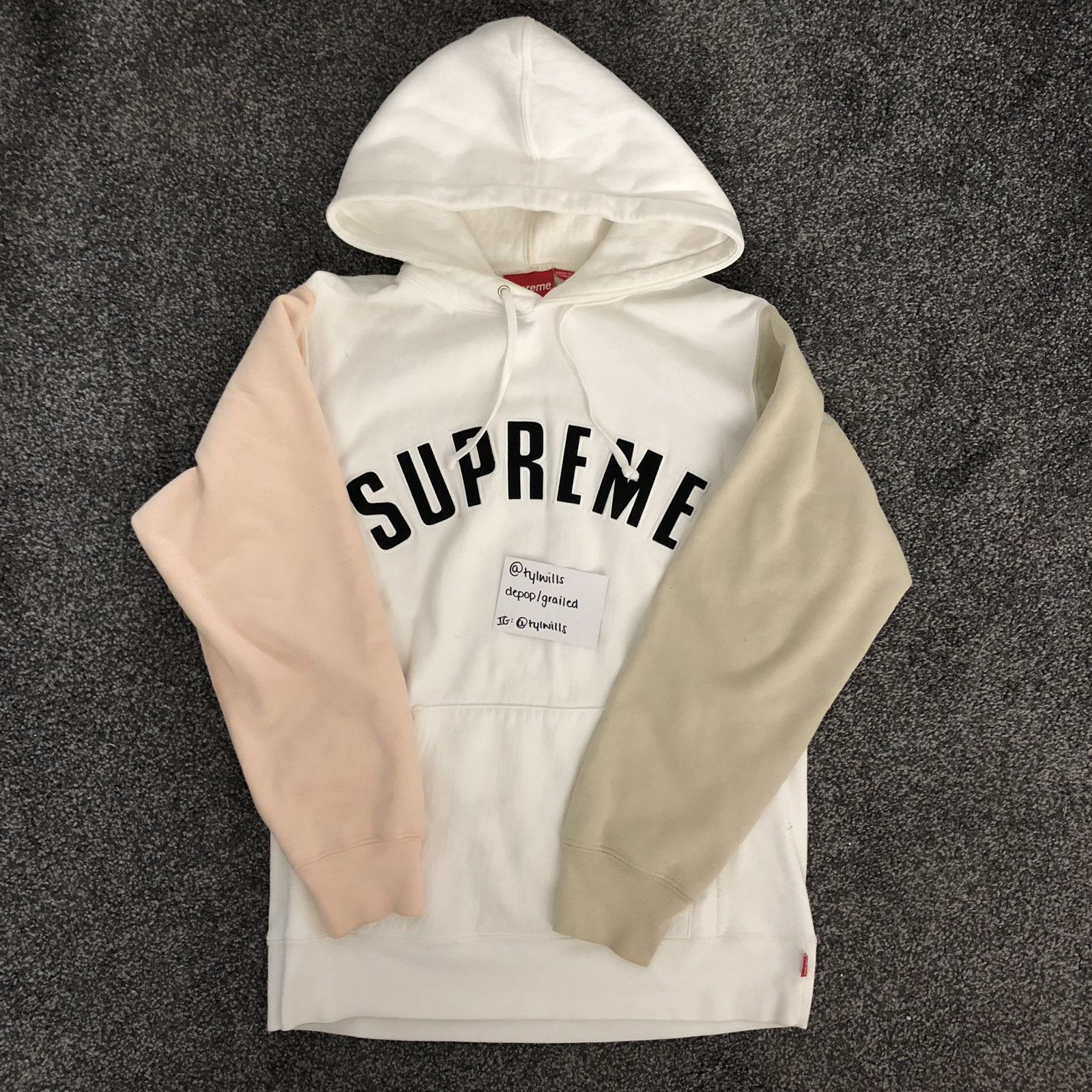 Supreme color blocked arc logo outlet hoodie