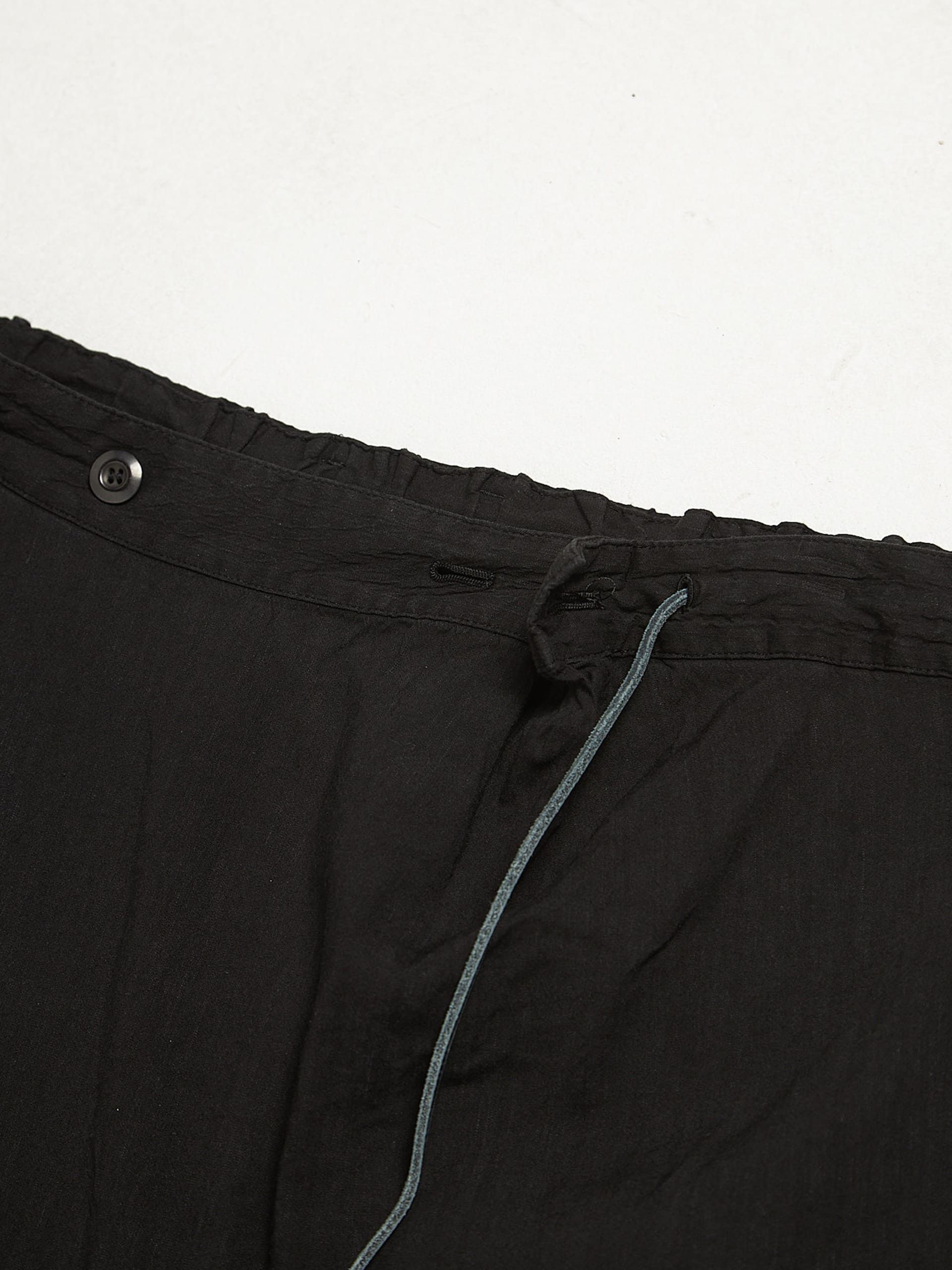 Attachment Black Leather Drawstring Linen Blend Pants Size US 36 / EU 52 - 3 Thumbnail