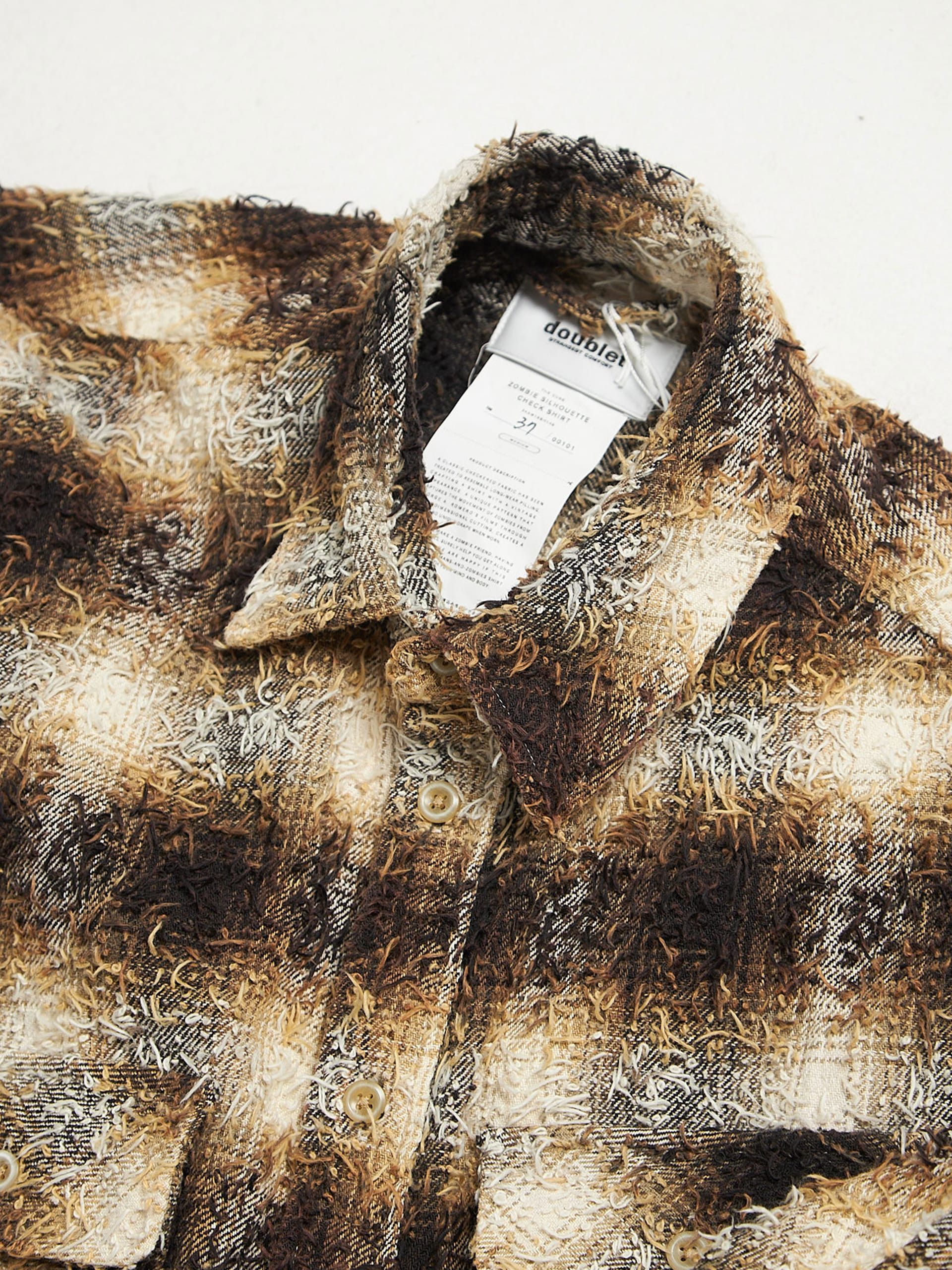 Doublet Ivory Zombie Silhouette Checkered Overshirt Size US M / EU 48-50 / 2 - 3 Thumbnail