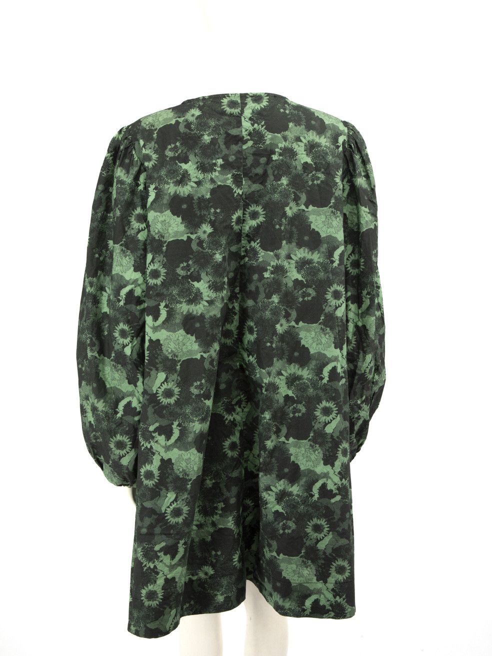 Ganni Green Floral Print Knee-length Dress Size XXL / US 16-18 / IT 52-54 - 3 Thumbnail